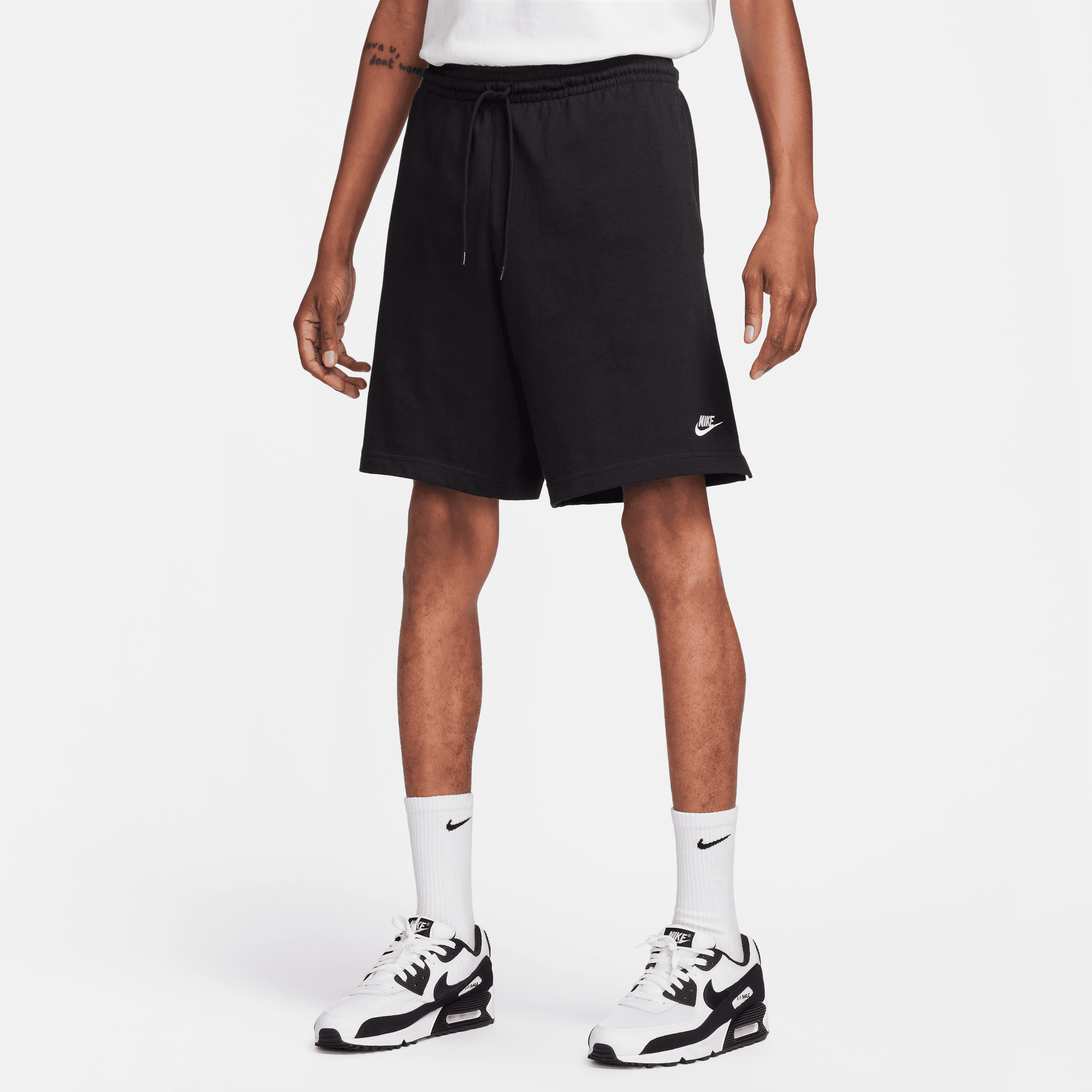 NIKE CLUB MEN'S KNIT SHORTS BLACK/WHITE – Park Access