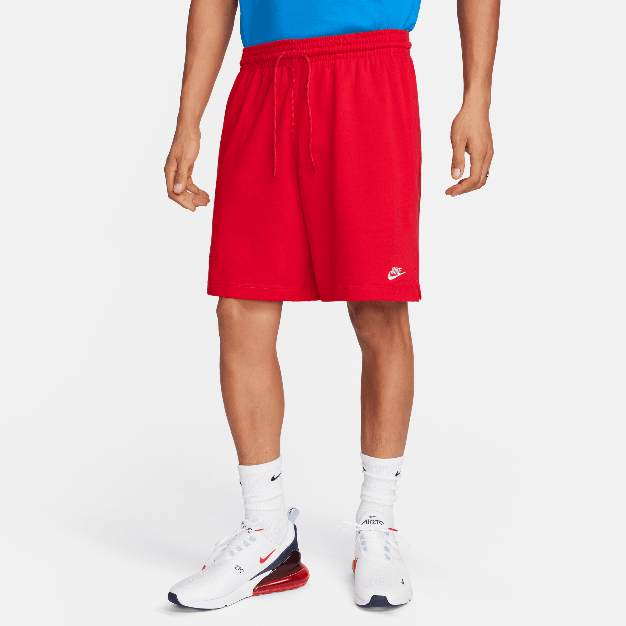 NIKE CLUB MEN S KNIT SHORTS UNIVERSITY RED WHITE Park Access