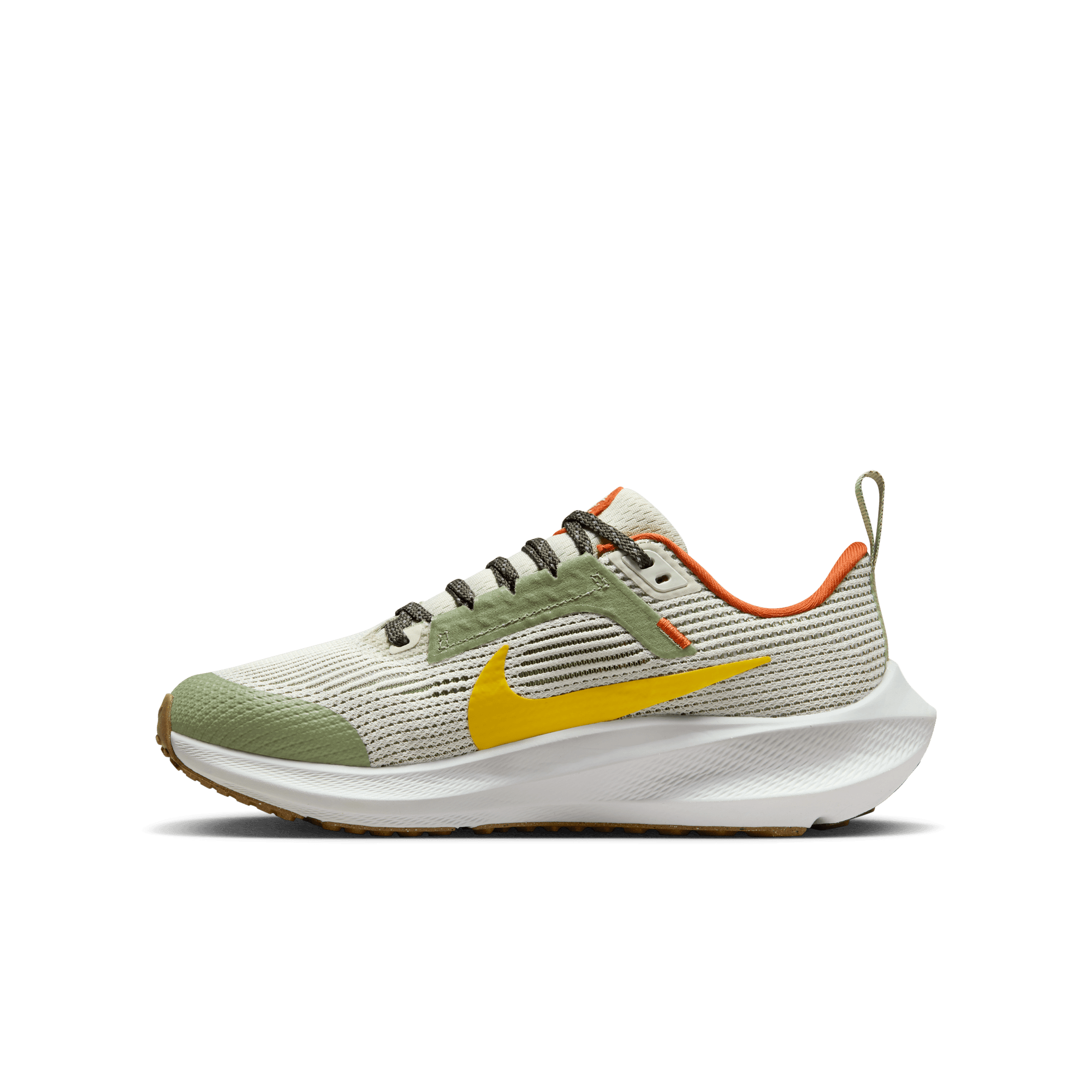 NIKE PEGASUS 40 BIG KIDS ROAD RUNNING SHOES OIL GREEN CAMPFIRE