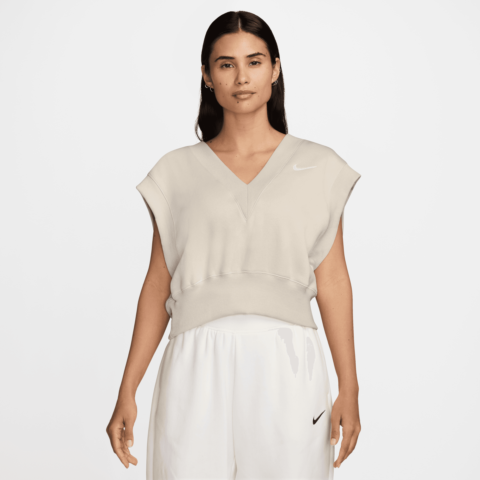 NIKE SPORTSWEAR PHOENIX FLEECE WOMEN'S LOOSE V-NECK SLEEVELESS CROPPED TOP