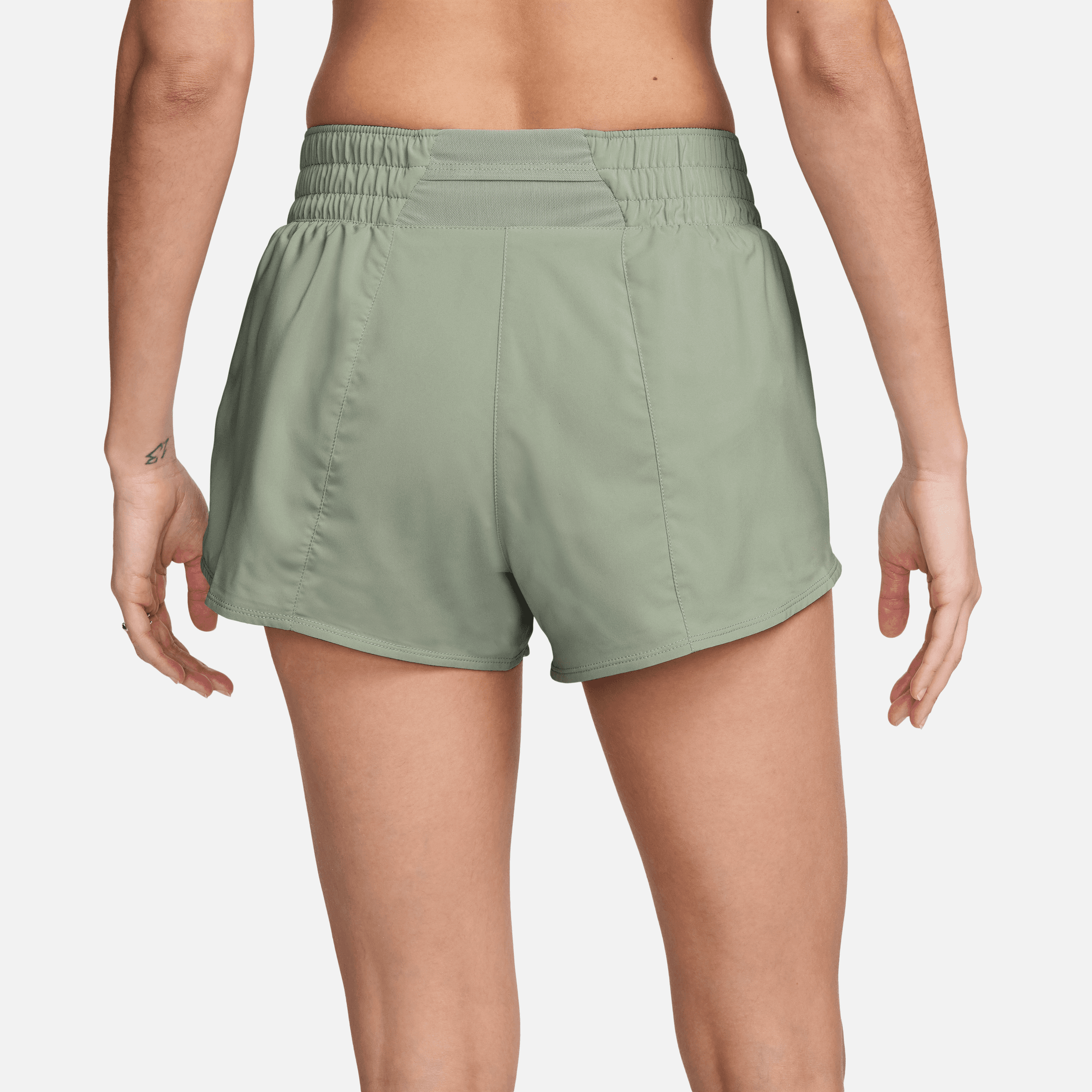 NIKE ONE WOMEN'S DRI-FIT MID-RISE BRIEF-LINED GRAPHIC SHORTS