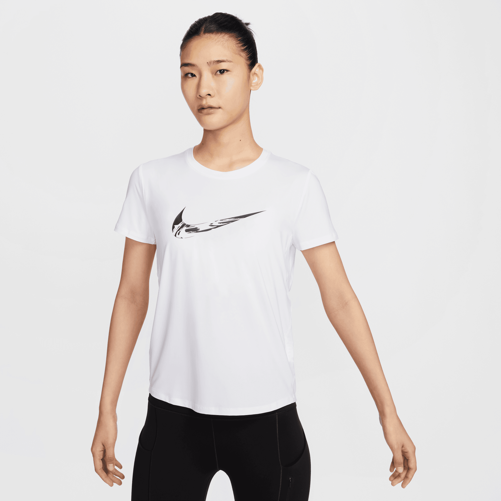 NIKE ONE WOMEN'S DRI-FIT SHORT-SLEEVE GRAPHIC RUNNING TOP