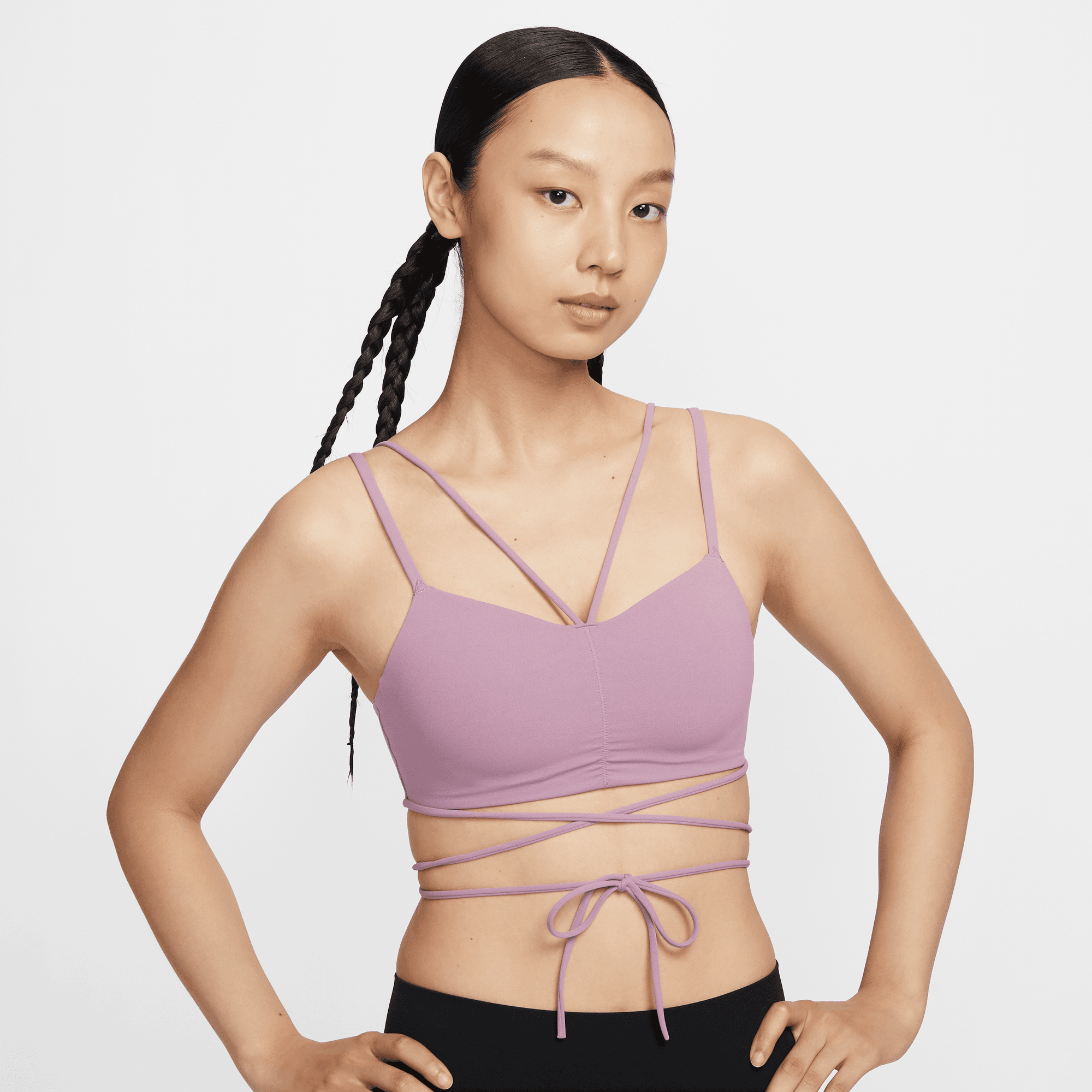 NIKE ZENVY STRAPPY WRAP WOMEN'S LIGHT-SUPPORT PADDED SPORTS BRA