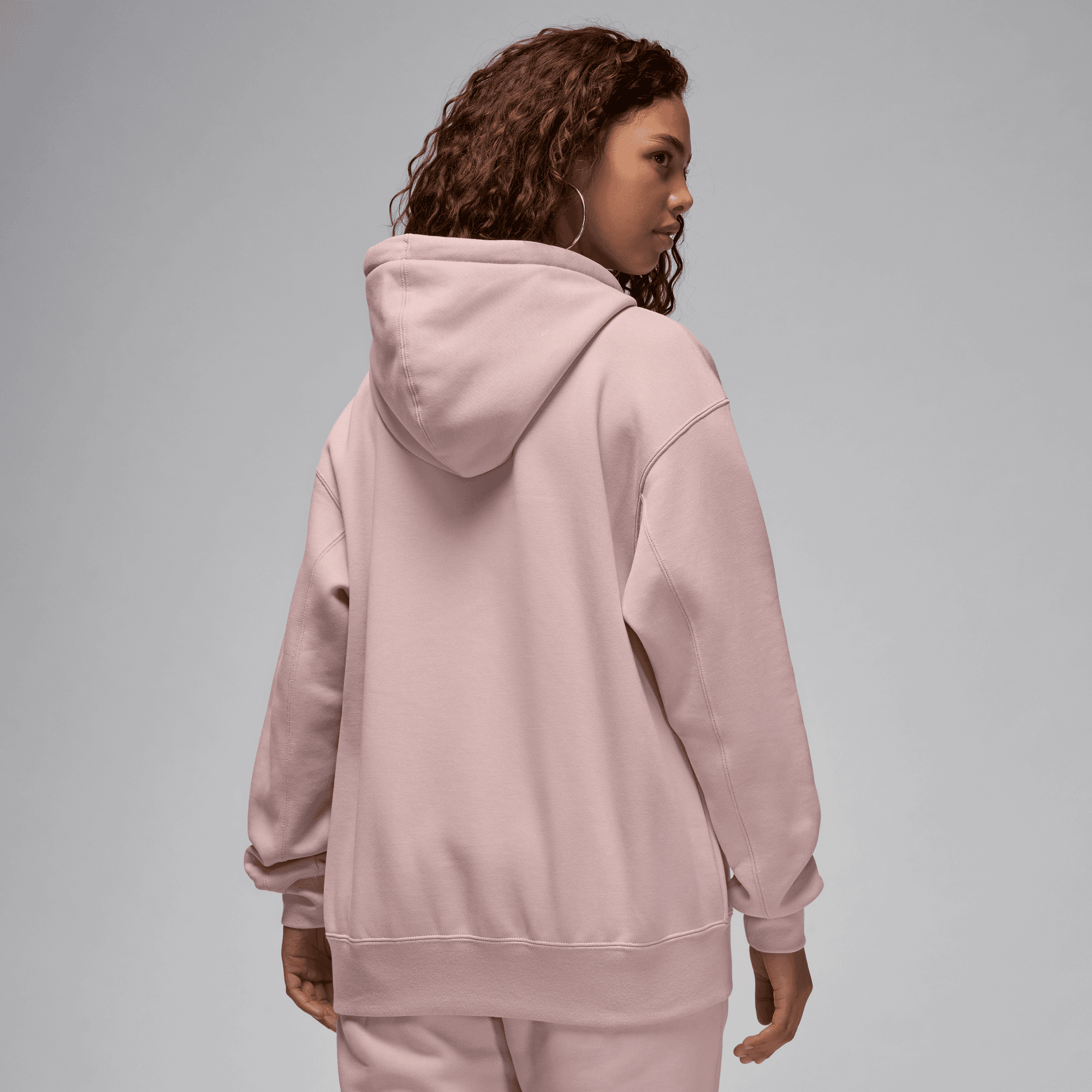 JORDAN FLIGHT FLEECE WOMEN S SATIN LINED PULLOVER HOODIE PINK OXFORD Park Access