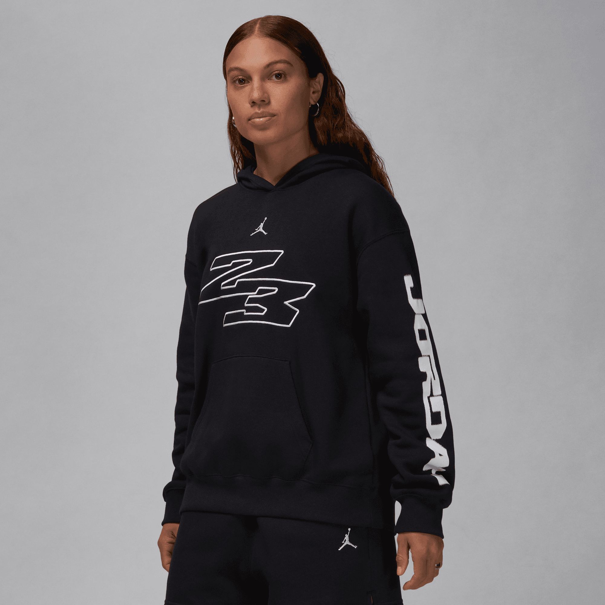 JORDAN BROOKLYN FLEECE WOMEN'S PULLOVER HOODIE BLACK/WHITE – Park Access