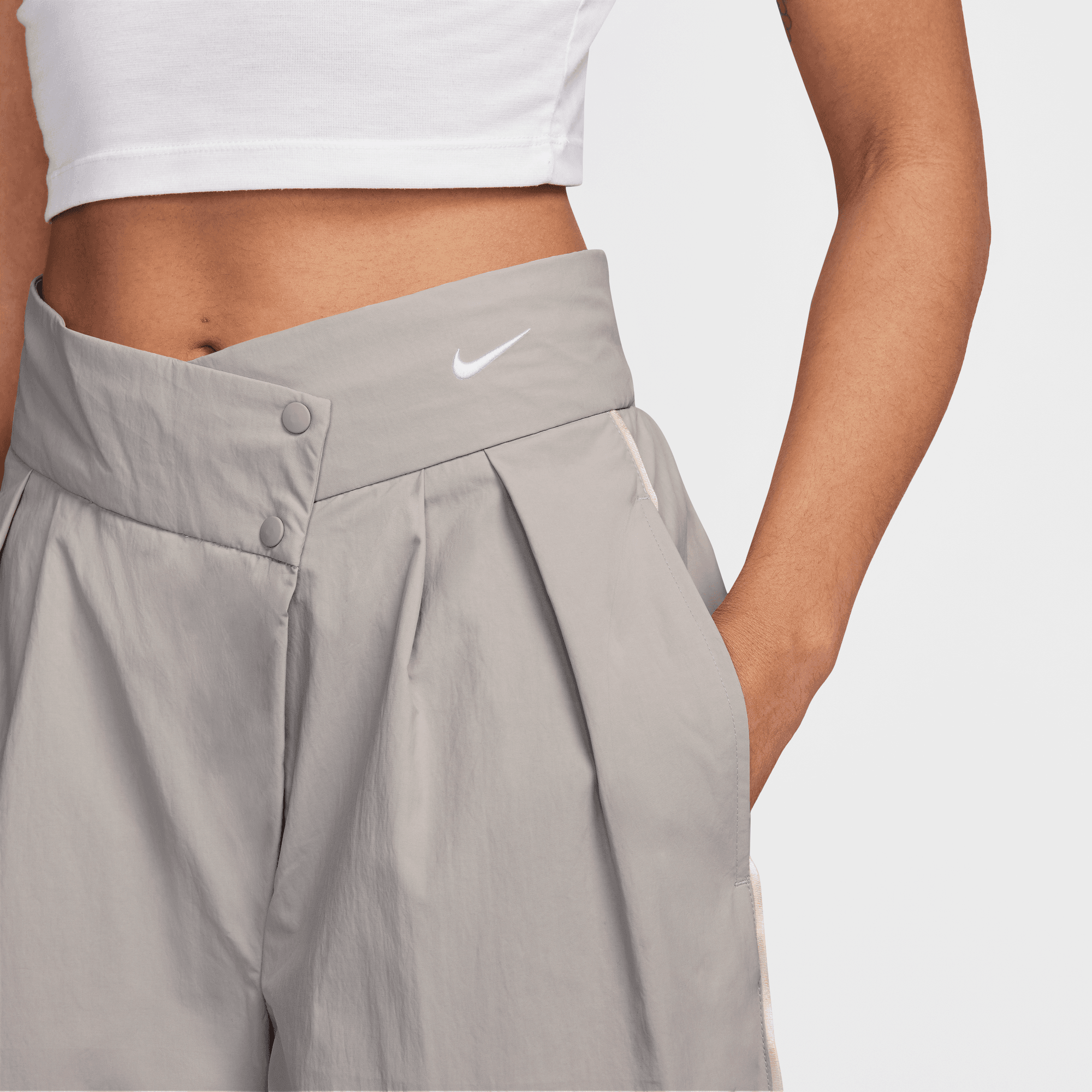 NIKE SPORTSWEAR COLLECTION WOMEN'S MID-RISE REPEL ASYMMETRICAL-WAIST TROUSERS