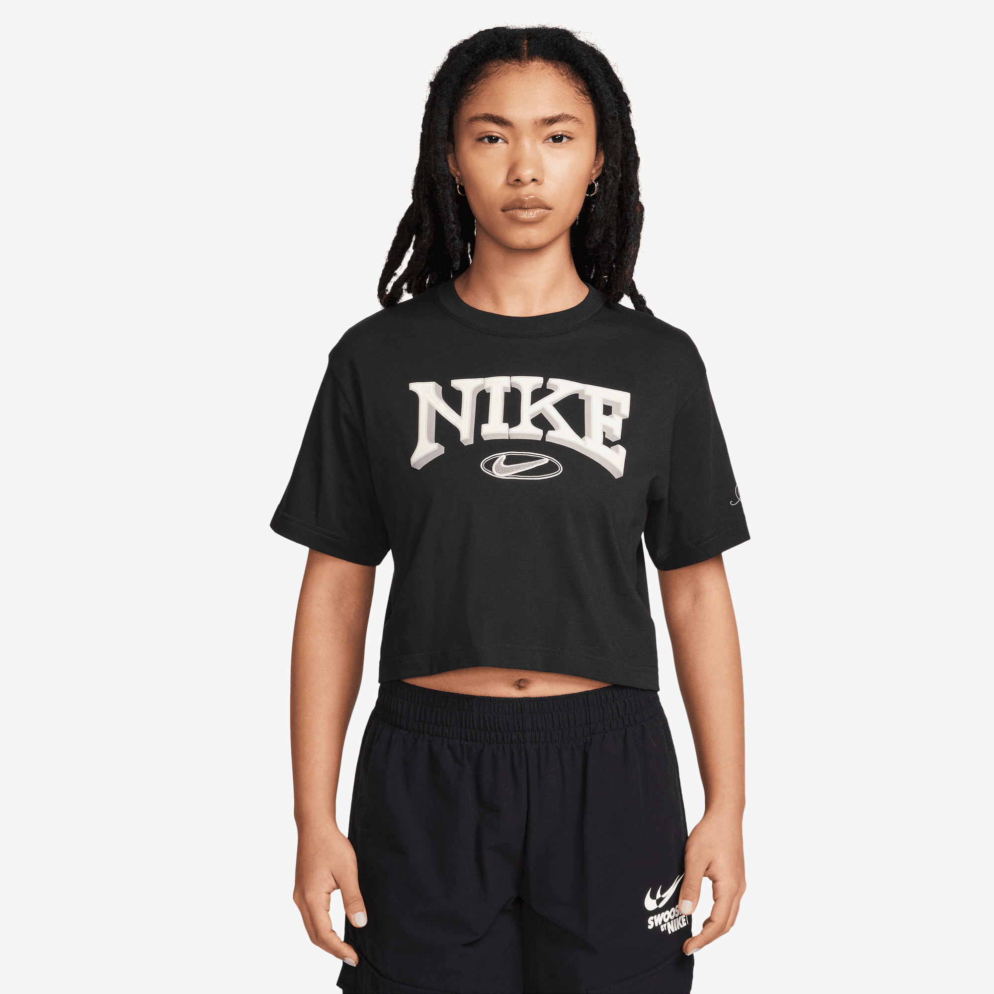 NIKE SPORTSWEAR WOMEN'S LOOSE SHORT-SLEEVED CROPPED T-SHIRT