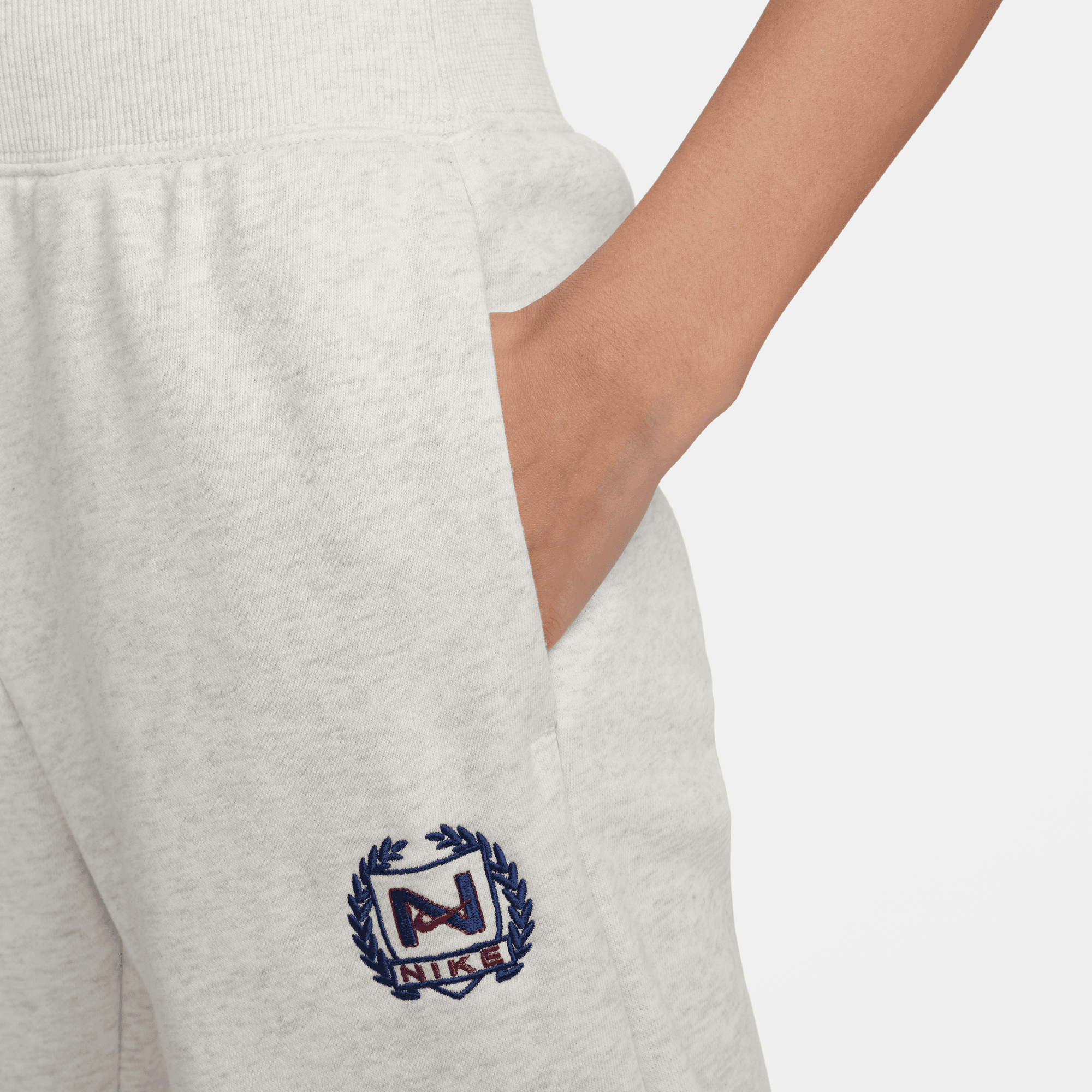 NIKE SPORTSWEAR WOMEN S HIGH WAISTED WIDE LEG FLEECE PANTS OATMEAL