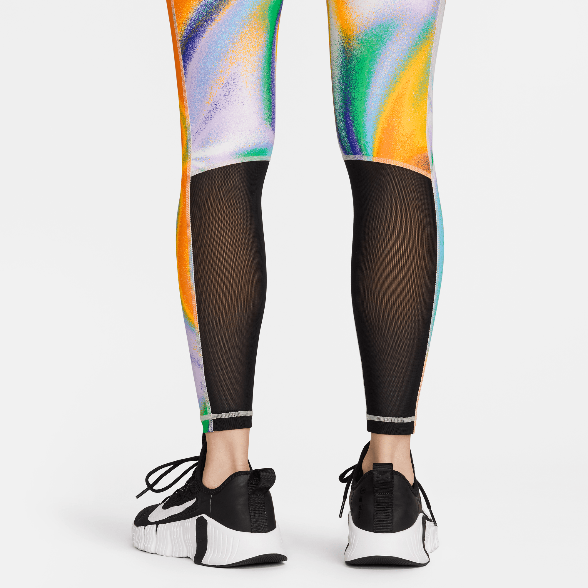 Nike Nike Pro Women's Mid-Rise Mesh-Paneled Leggings BLACK/WHITE –