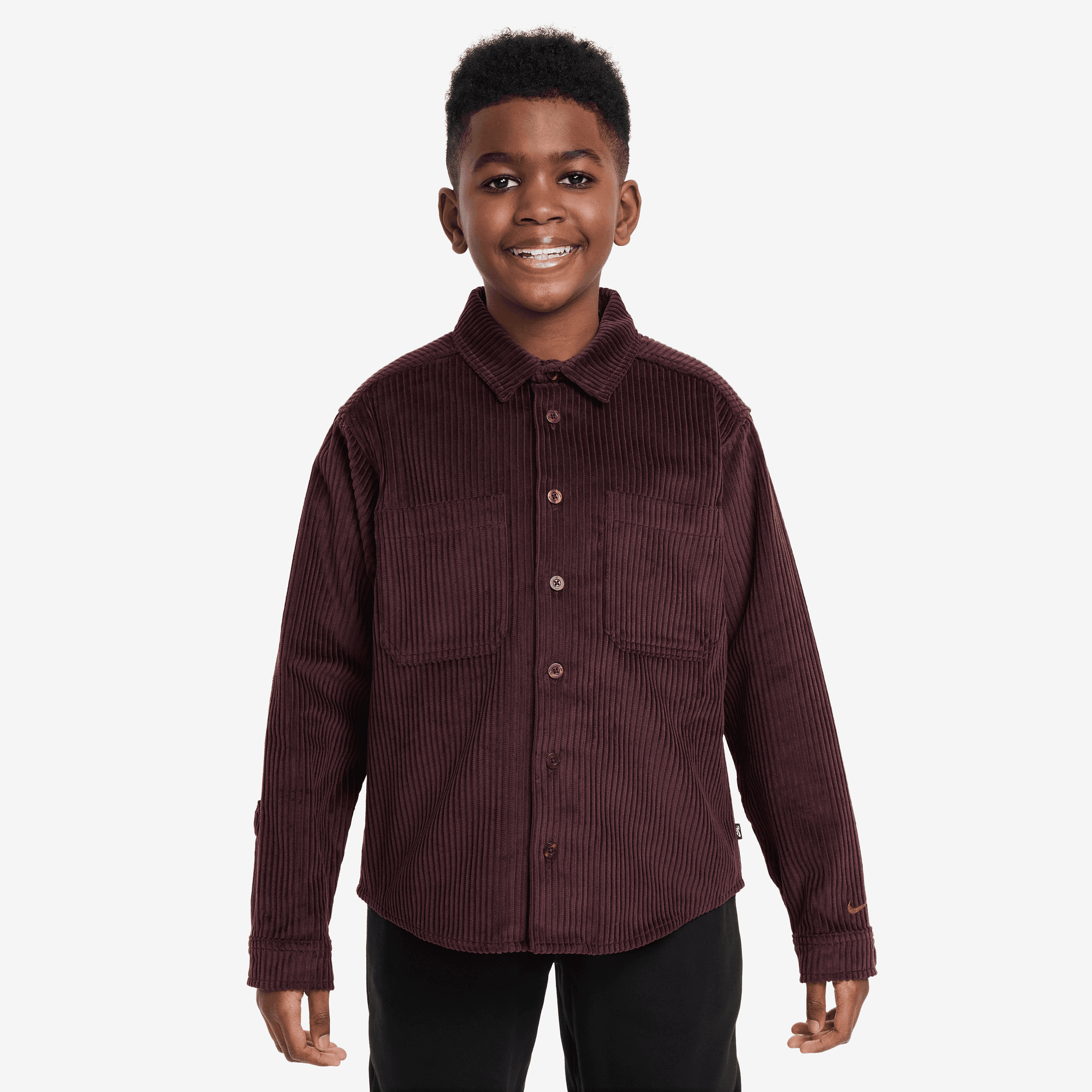 NIKE SB BIG KIDS' BUTTON-DOWN LAYERING TOP