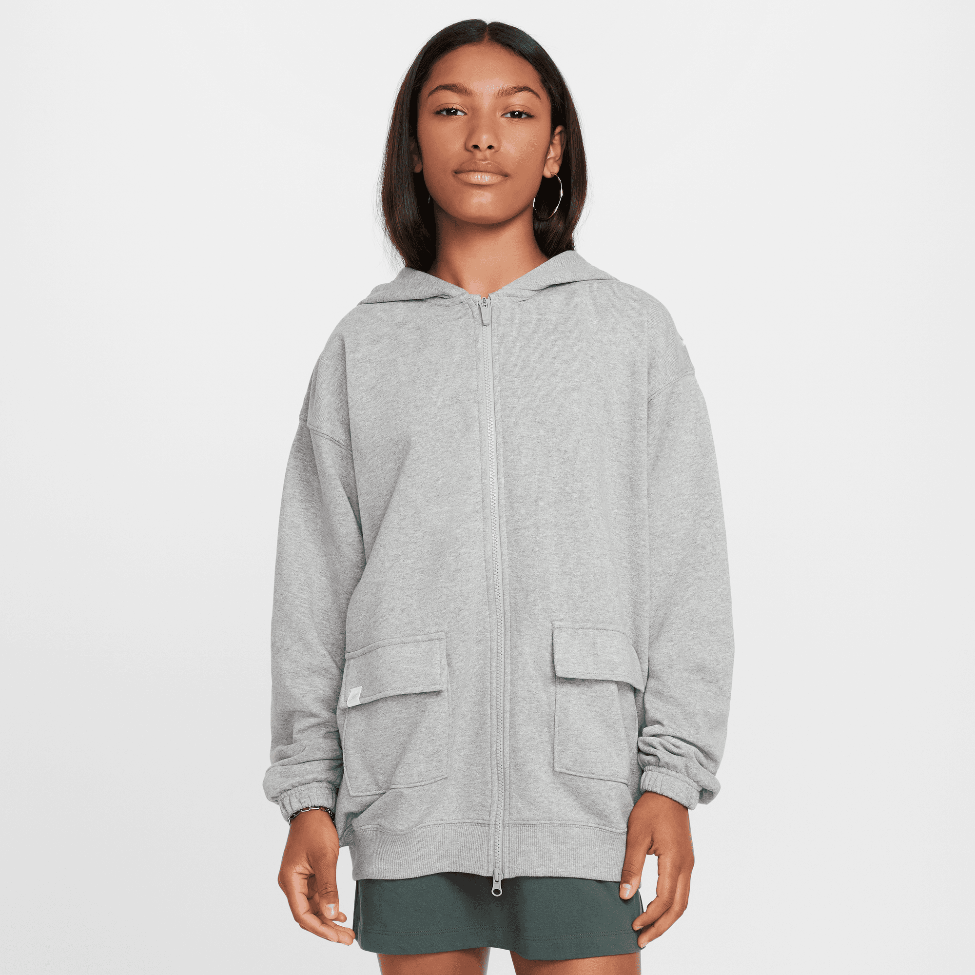 NIKE SPORTSWEAR GIRLS' DRI-FIT OVERSIZED FLEECE HOODIE