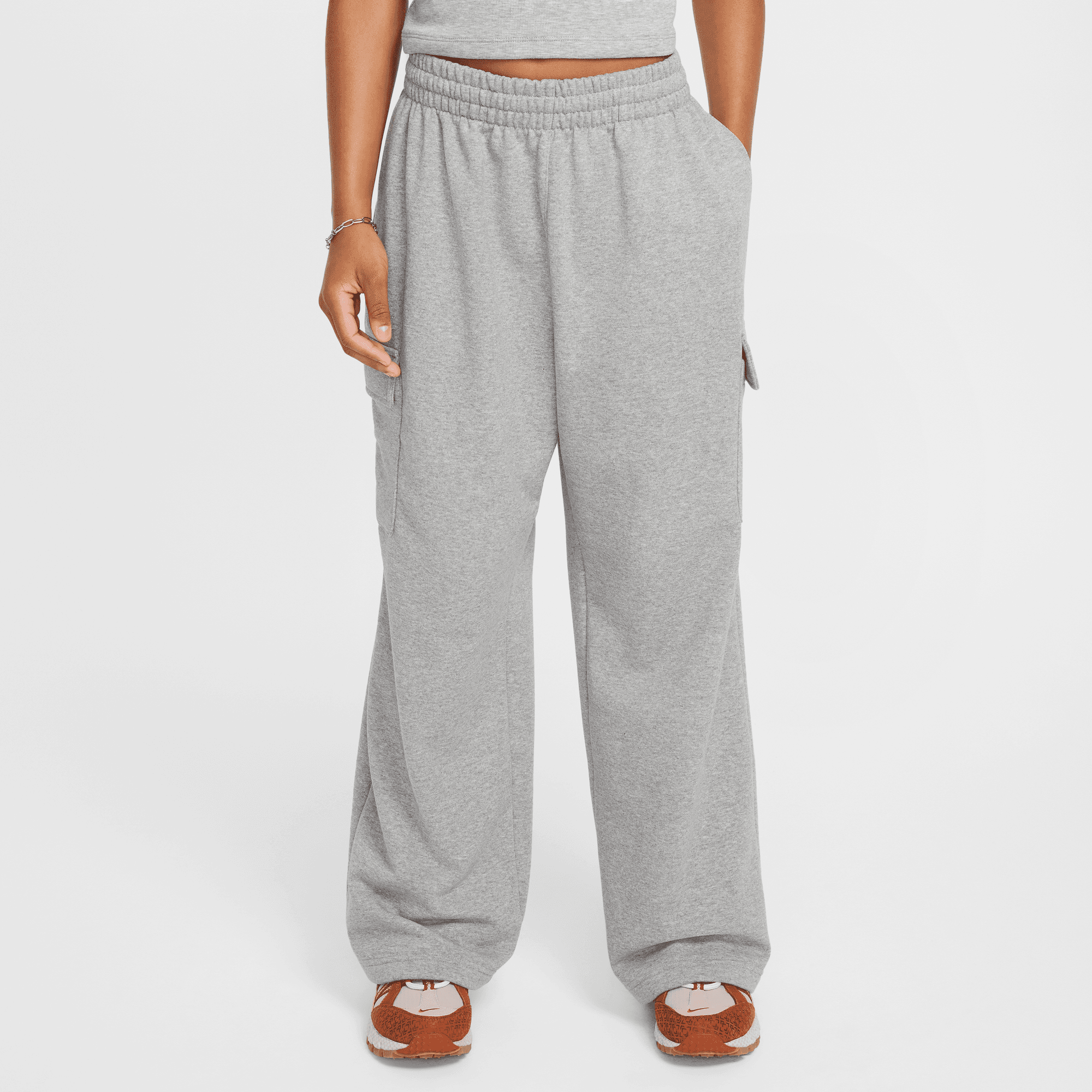 NIKE SPORTSWEAR GIRLS DRI-FIT OVERSIZED FLEECE PANTS