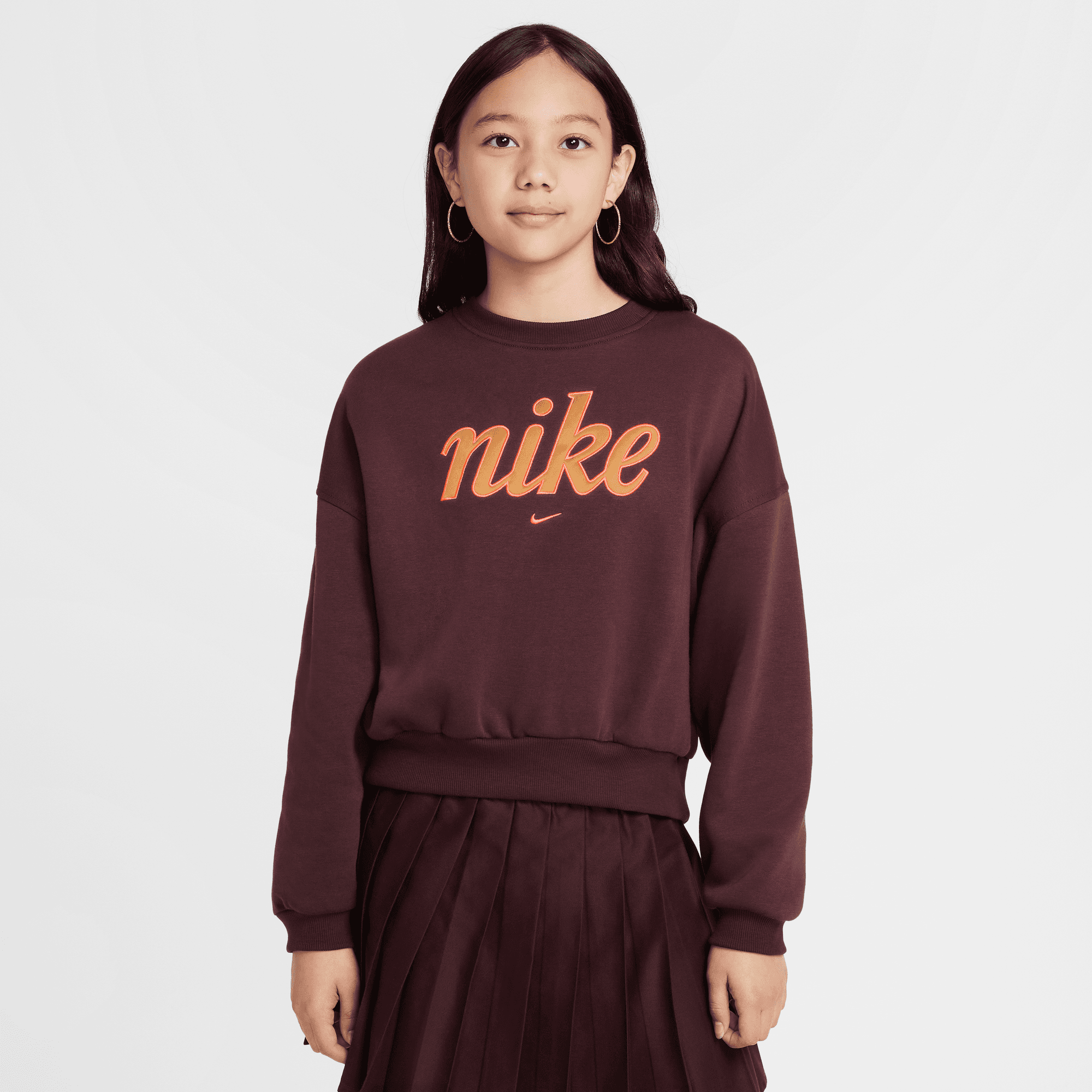 NIKE SPORTSWEAR CLUB FLEECE GIRLS' BOXY CREW-NECK SWEATSHIRT