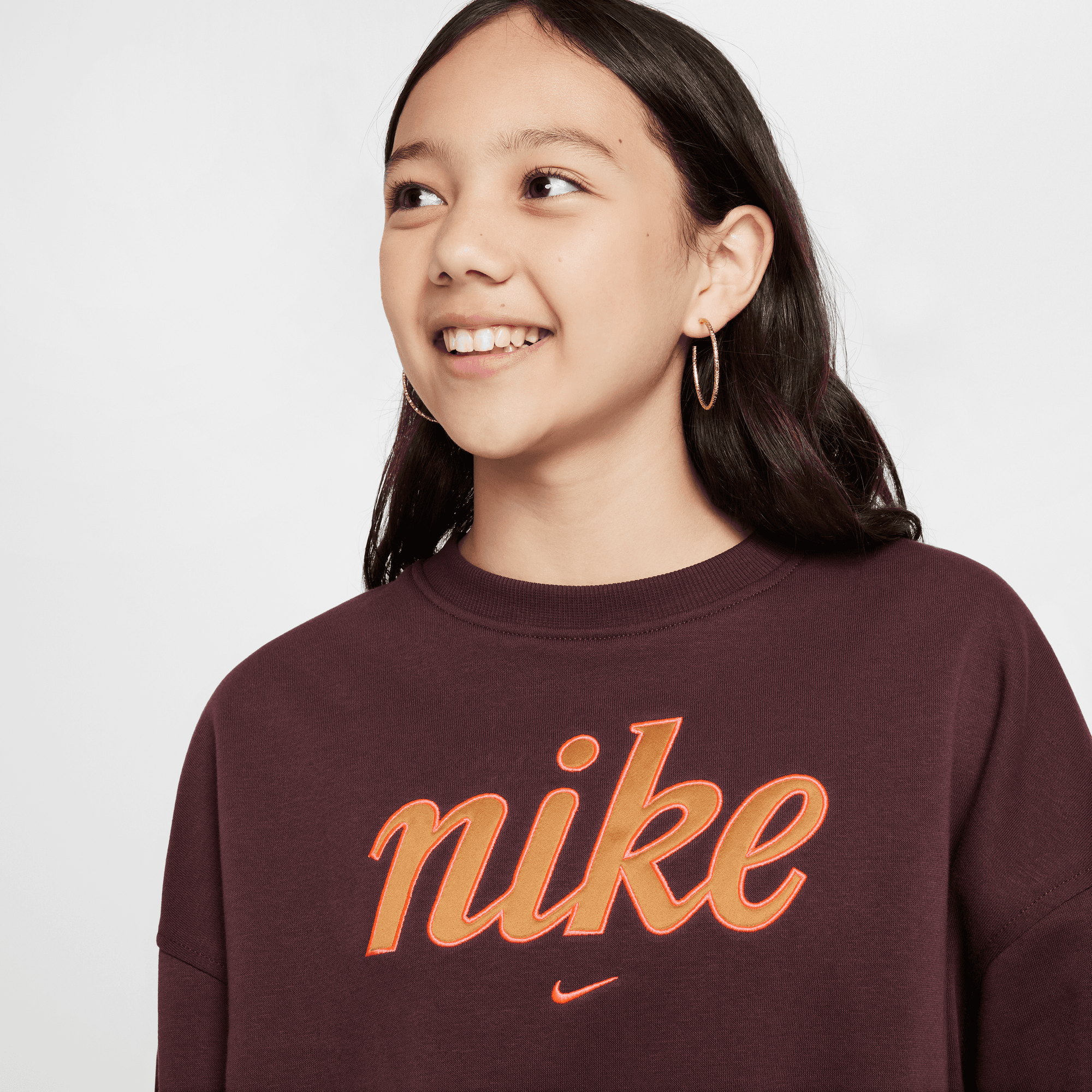 NIKE SPORTSWEAR CLUB FLEECE GIRLS' BOXY CREW-NECK SWEATSHIRT