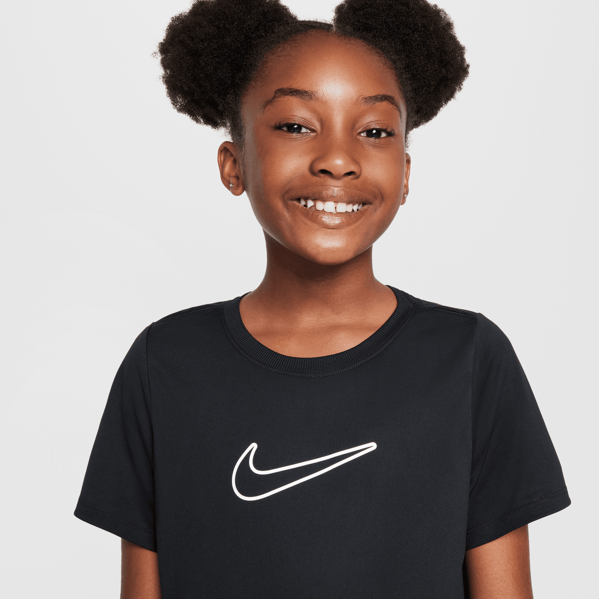 NIKE ONE FITTED BIG KIDS' (GIRLS) DRI-FIT SHORT-SLEEVE TOP