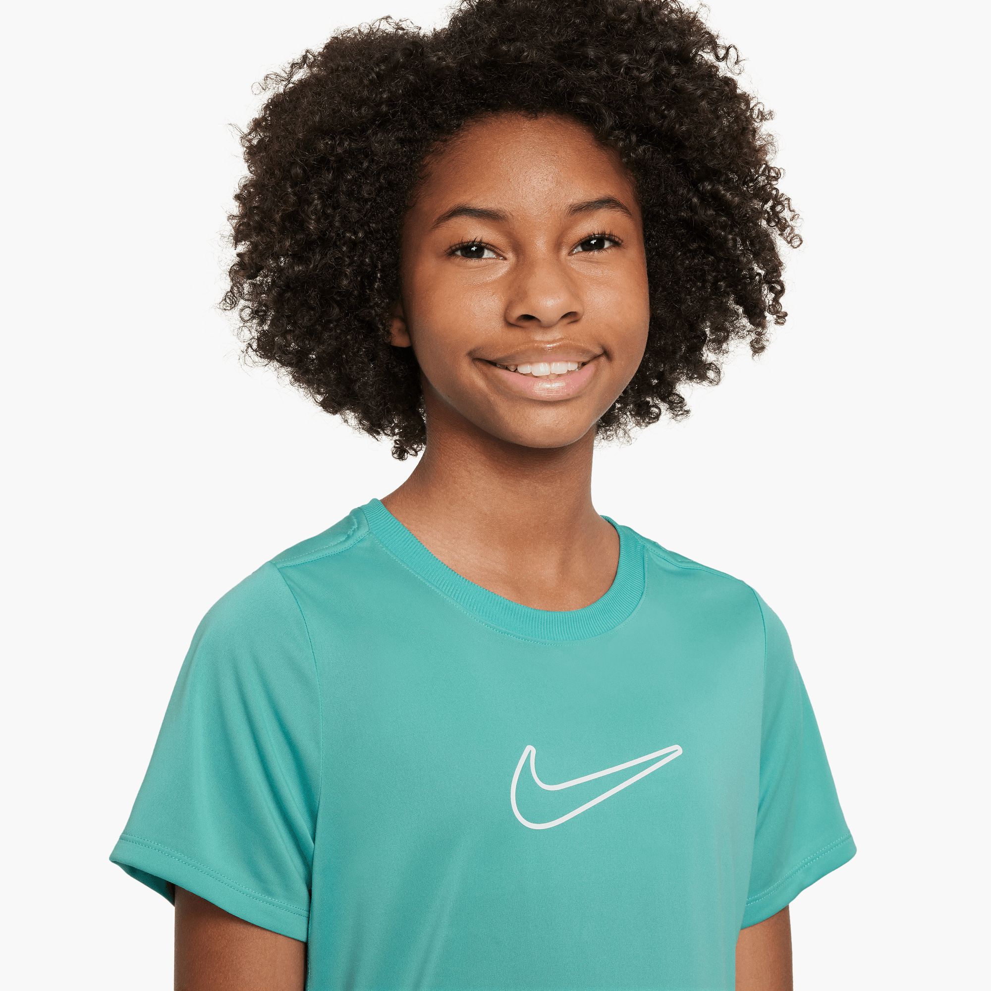 NIKE ONE FITTED BIG KIDS' (GIRLS') DRI-FIT SHORT-SLEEVE TOP