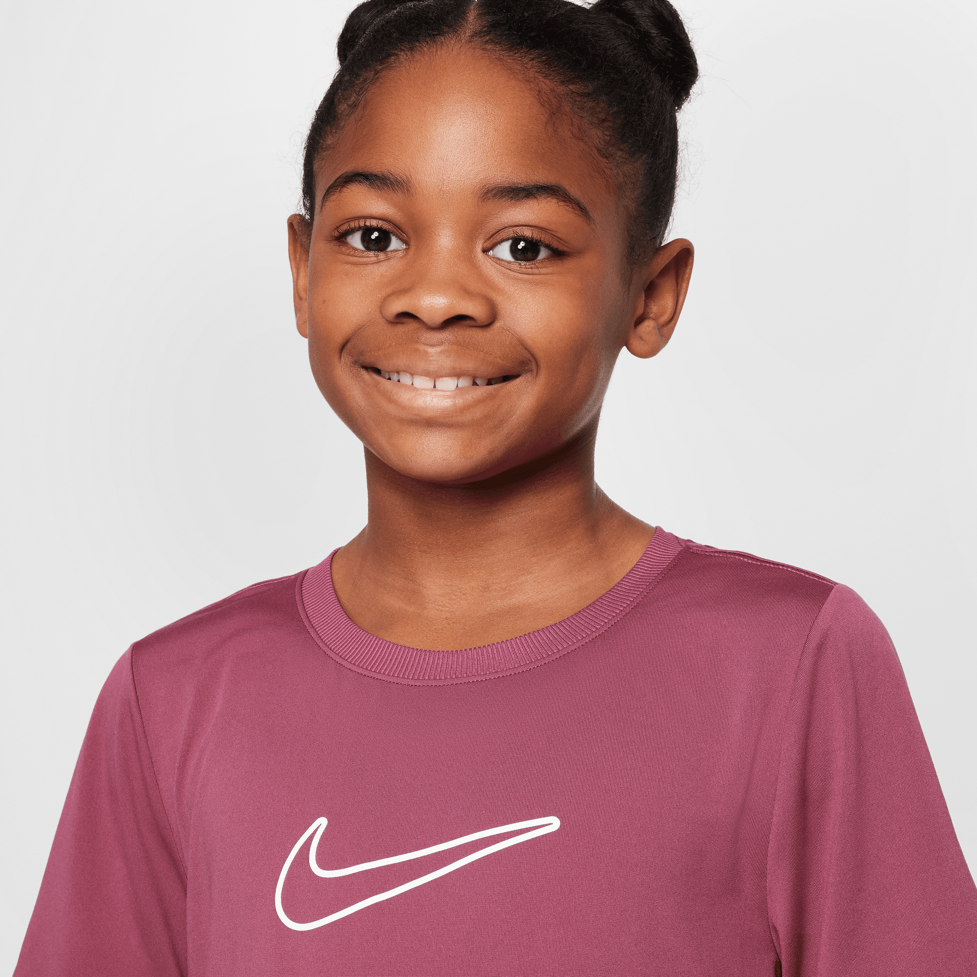 NIKE ONE FITTED BIG KIDS' (GIRLS') DRI-FIT SHORT-SLEEVE TOP