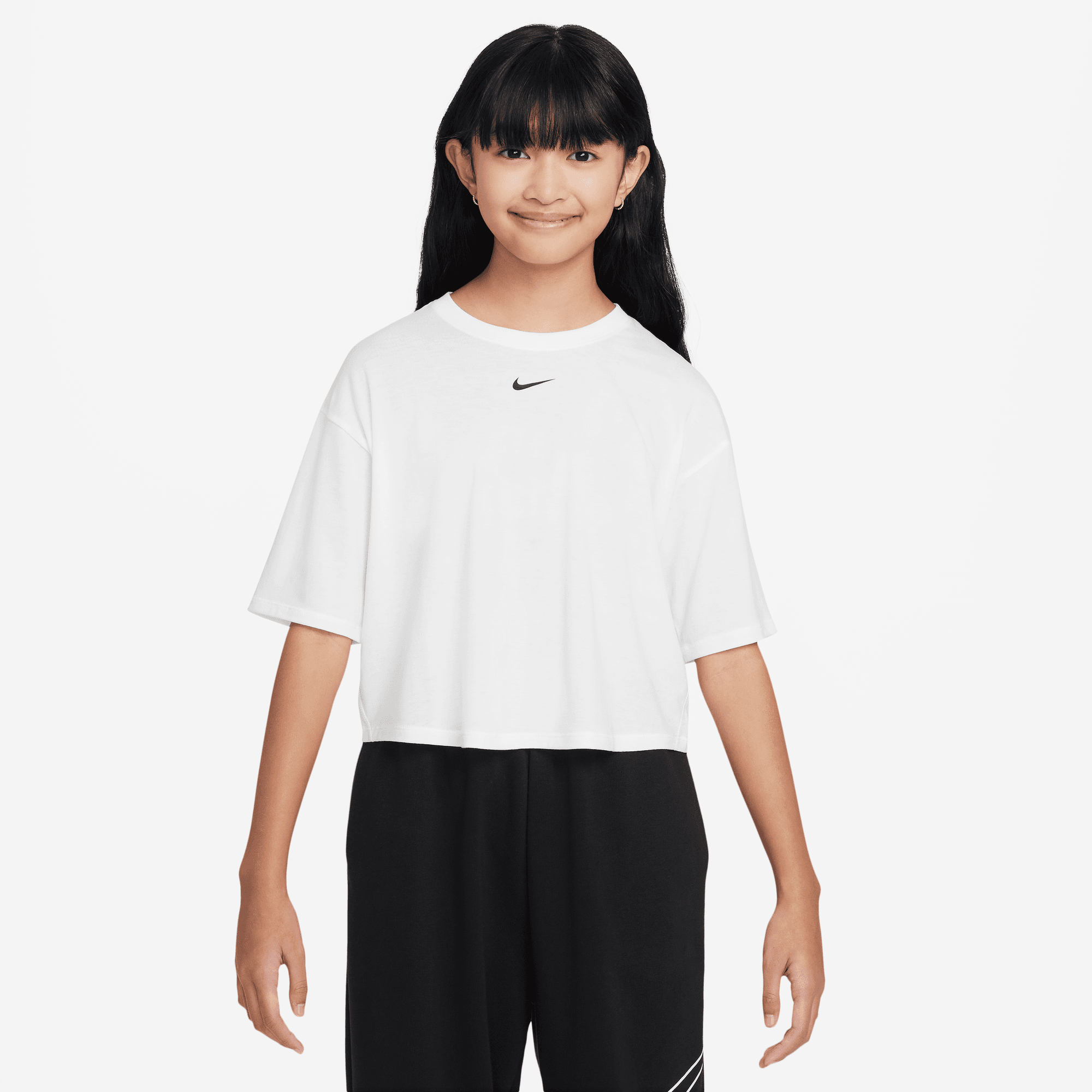 NIKE ONE RELAXED BIG KIDS' (GIRLS') DRI-FIT SHORT-SLEEVE TOP