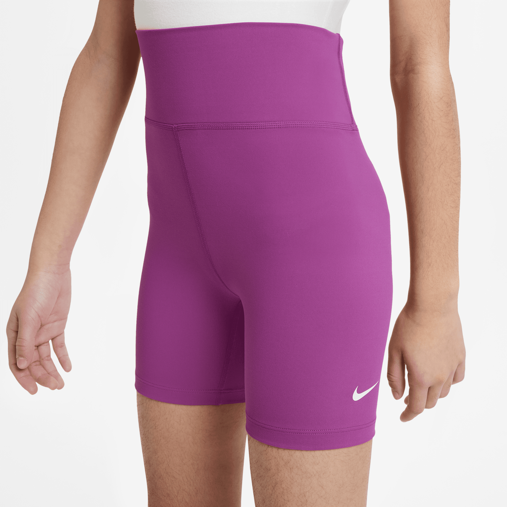 NIKE ONE BIG KIDS' (GIRLS') DRI-FIT 5" BIKER SHORTS