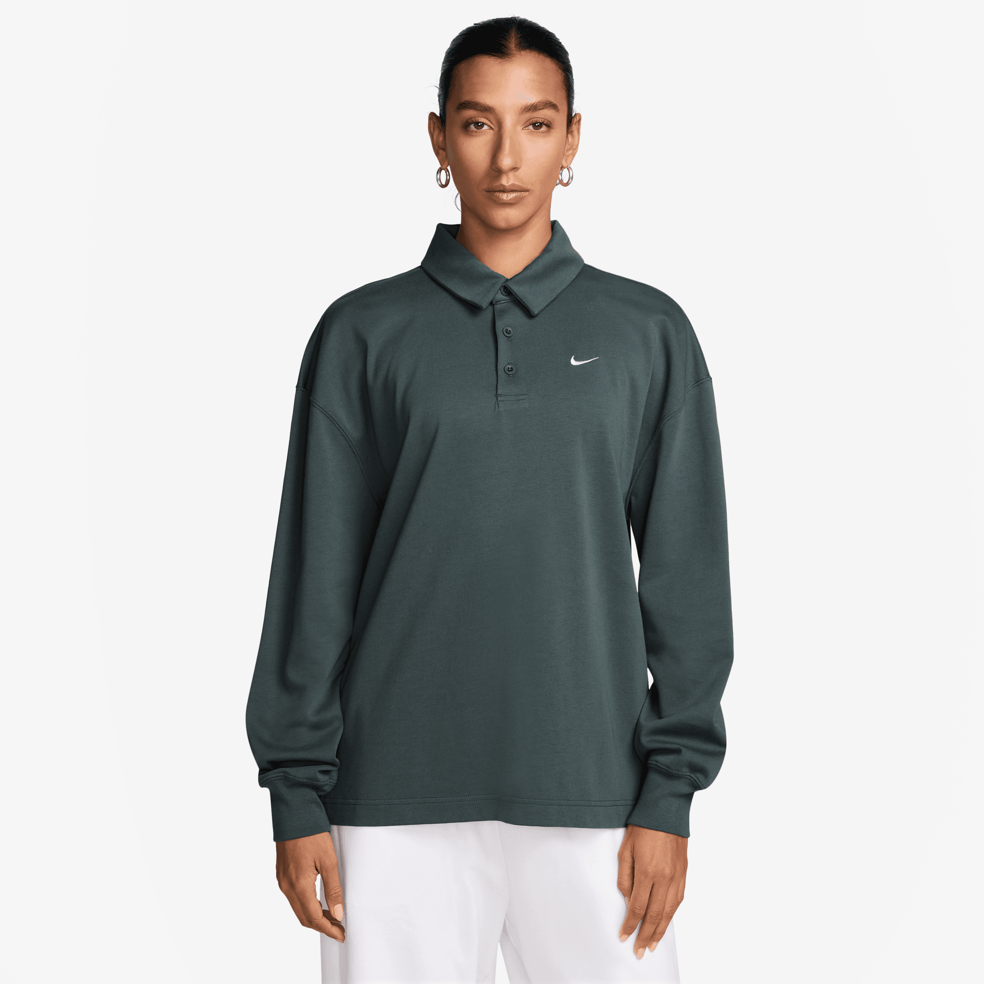 NIKE SPORTSWEAR ESSENTIAL WOMEN'S OVERSIZED LONG-SLEEVE POLO