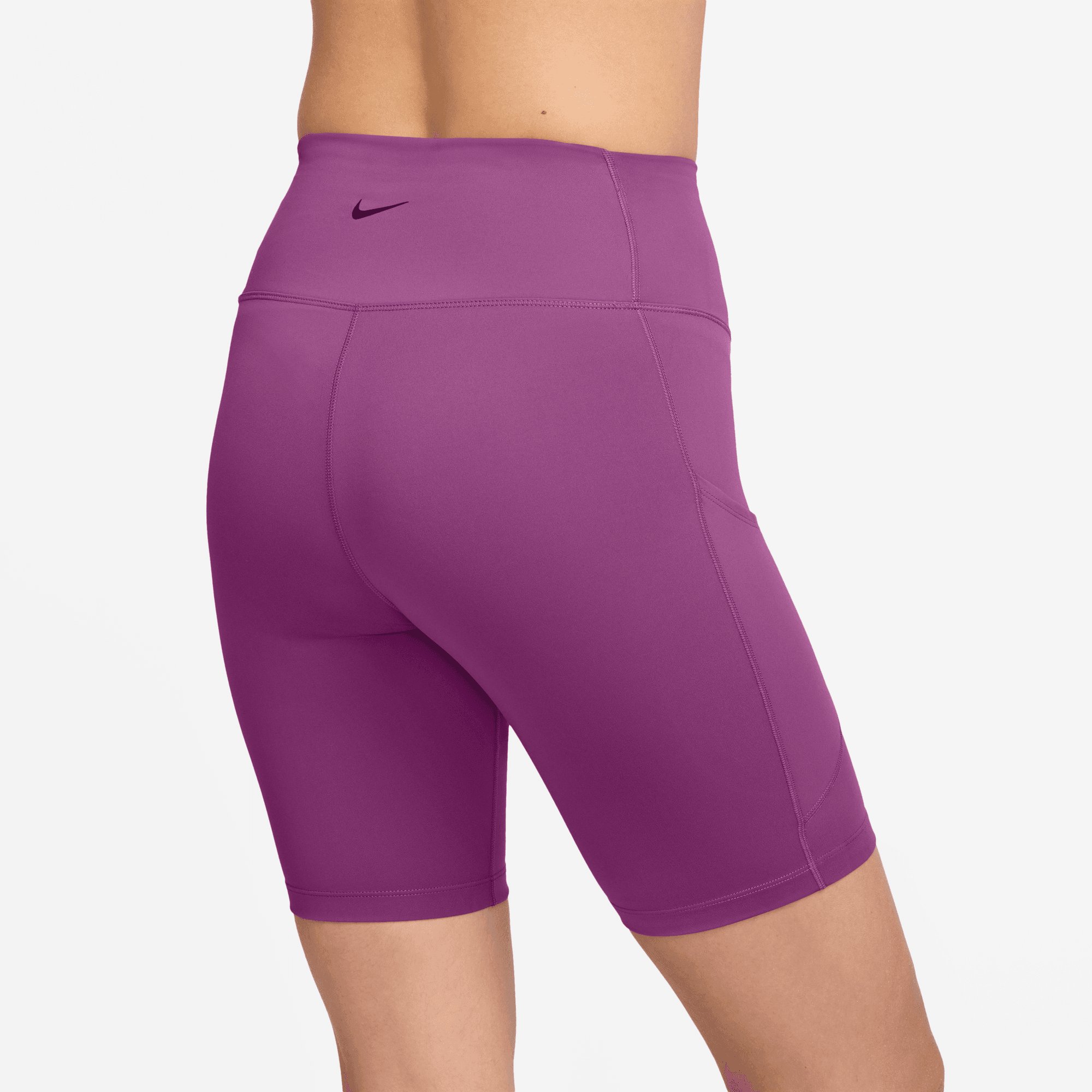 NIKE ONE WOMEN'S HIGH-WAISTED 8" BIKER SHORTS WITH POCKETS