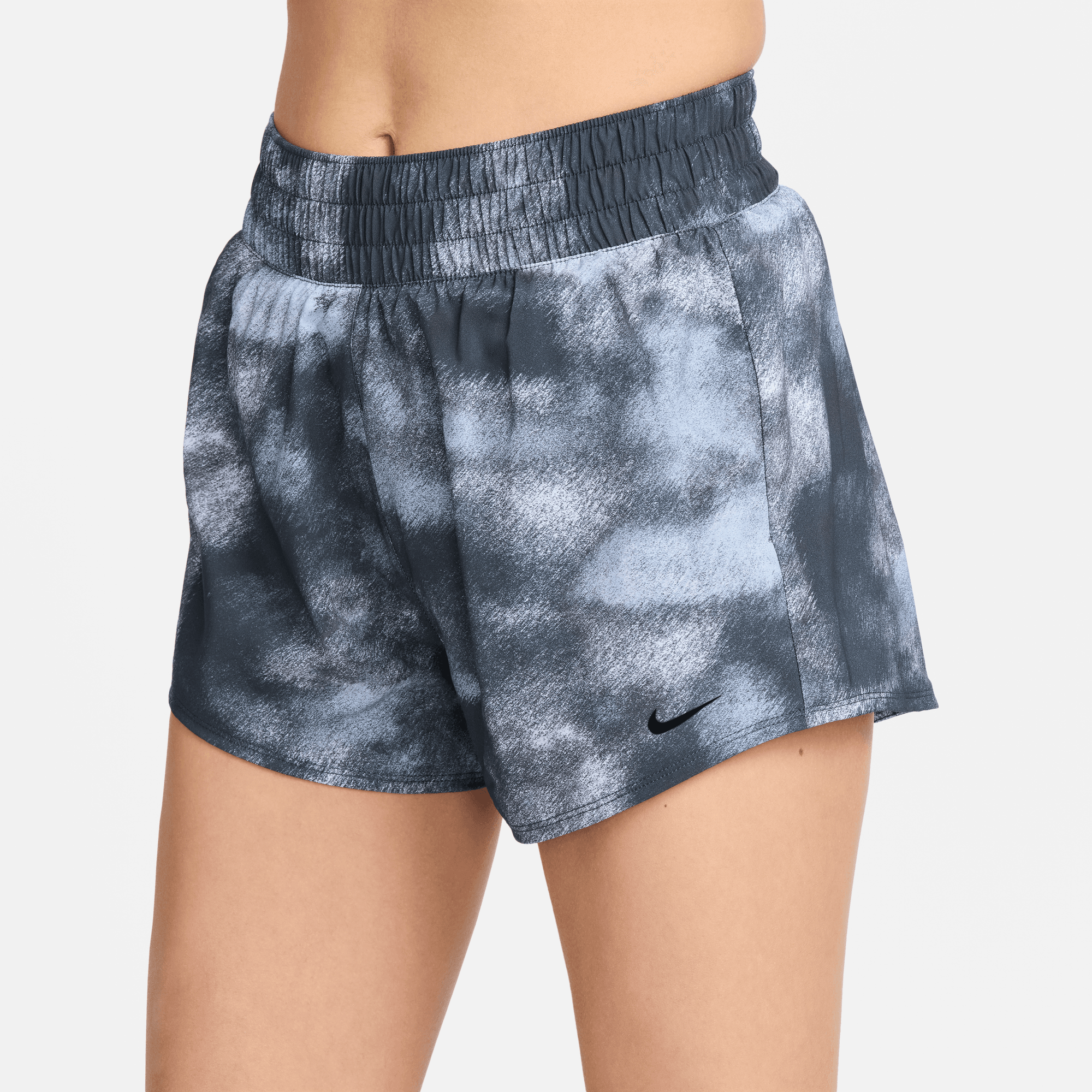 NIKE ONE WOMEN'S DRI-FIT HIGH-WAISTED 3" BRIEF-LINED PRINTED SHORTS