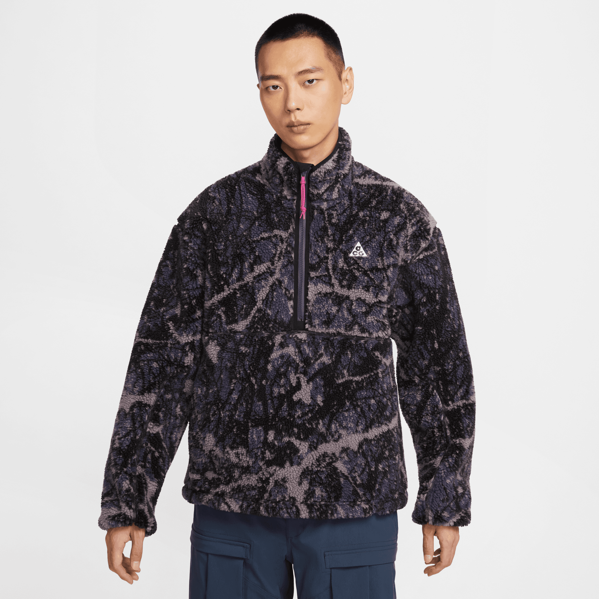 NIKE ACG "CANWELL GLACIER" MEN'S THERMA-FIT ADV WINDPROOF HALF-ZIP TOP