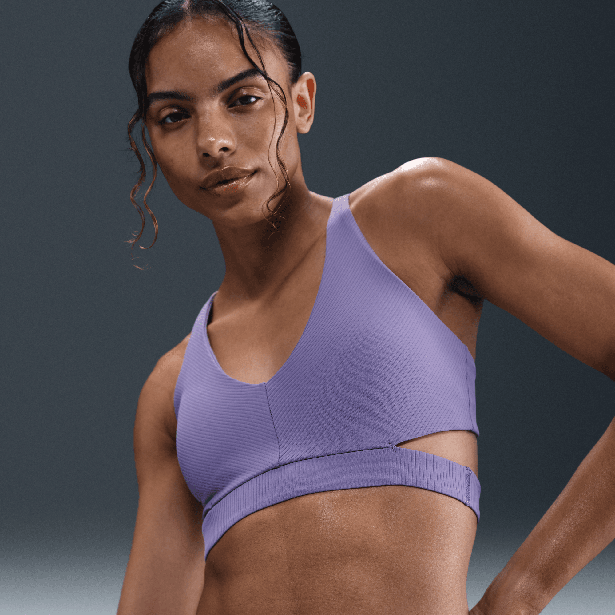 NIKE ZENVY RIB WOMEN'S LIGHT-SUPPORT PADDED SPORTS BRA