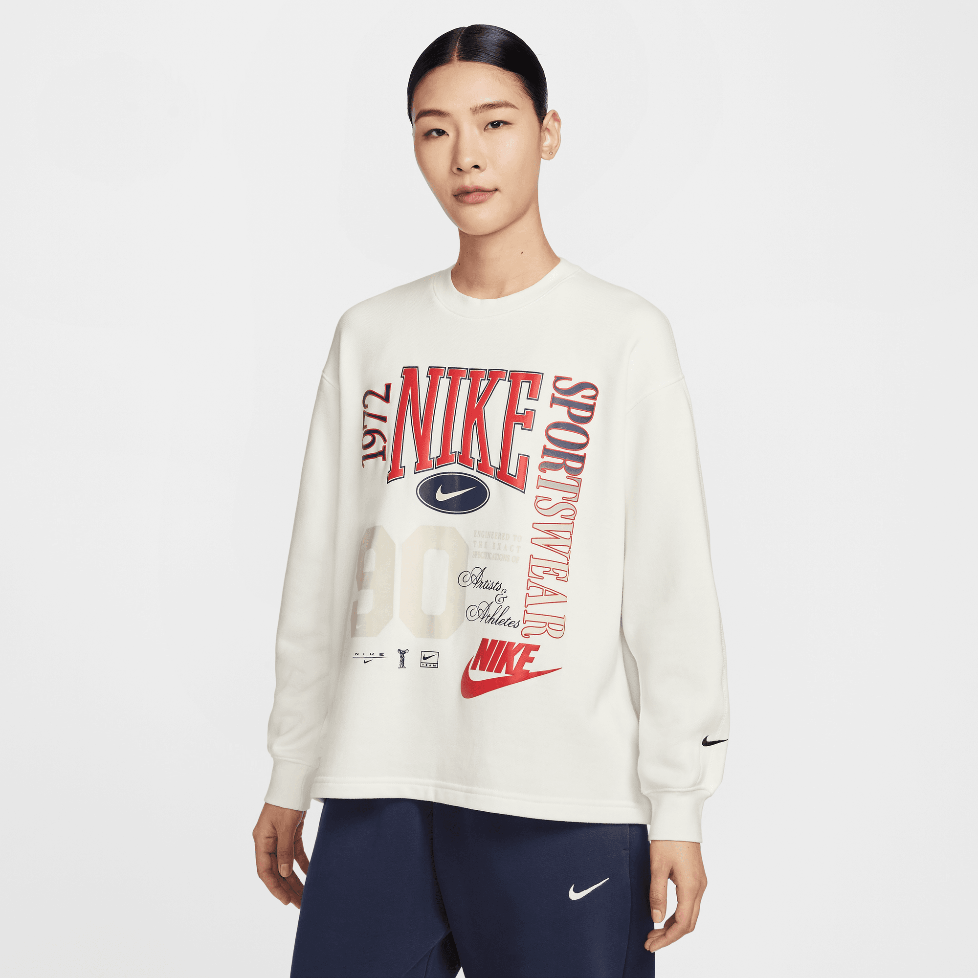 NIKE SPORTSWEAR WOMEN'S OVERSIZED CREW-NECK FRENCH TERRY SWEATSHIRT