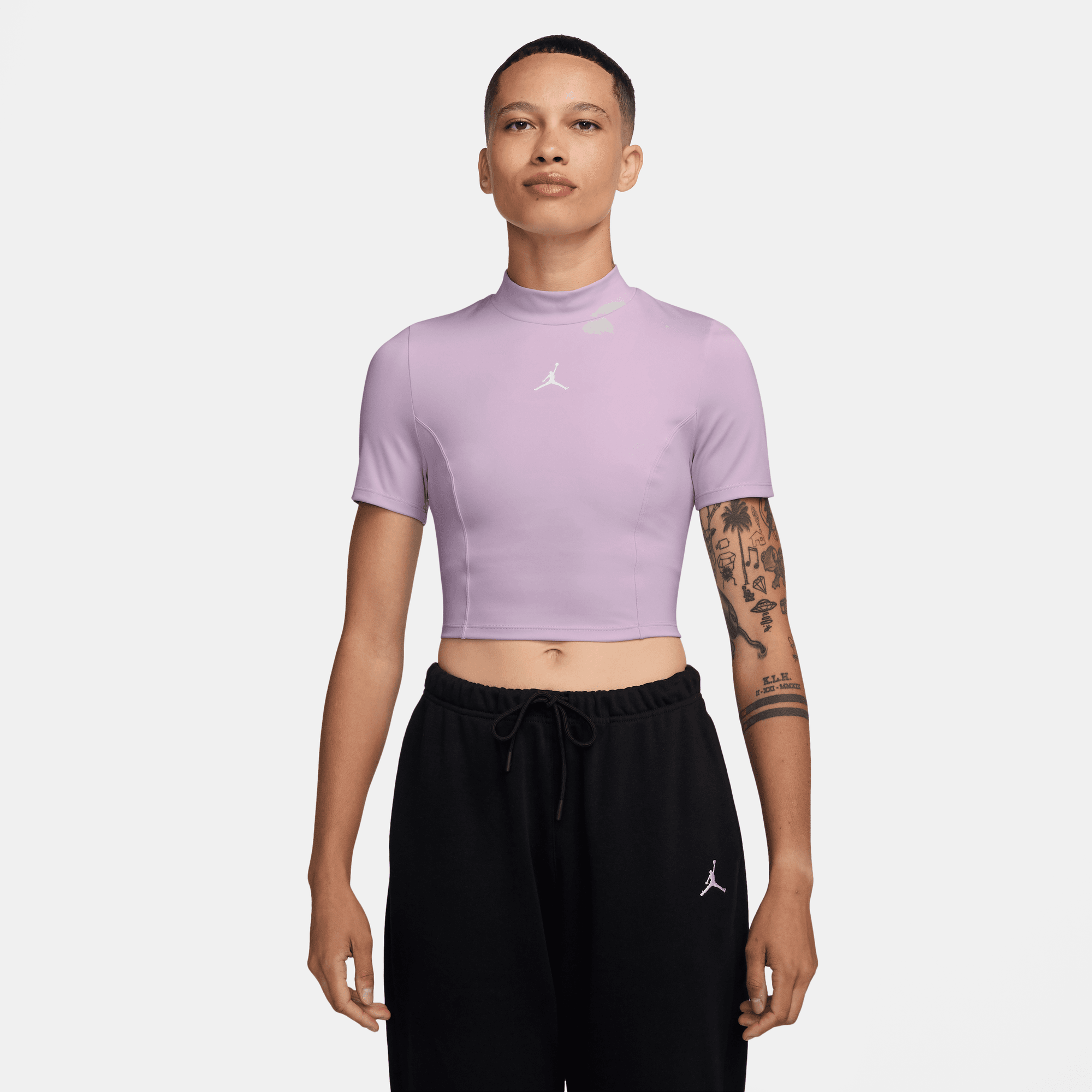 JORDAN WOMEN'S SHORT-SLEEVE KNIT CROP TOP