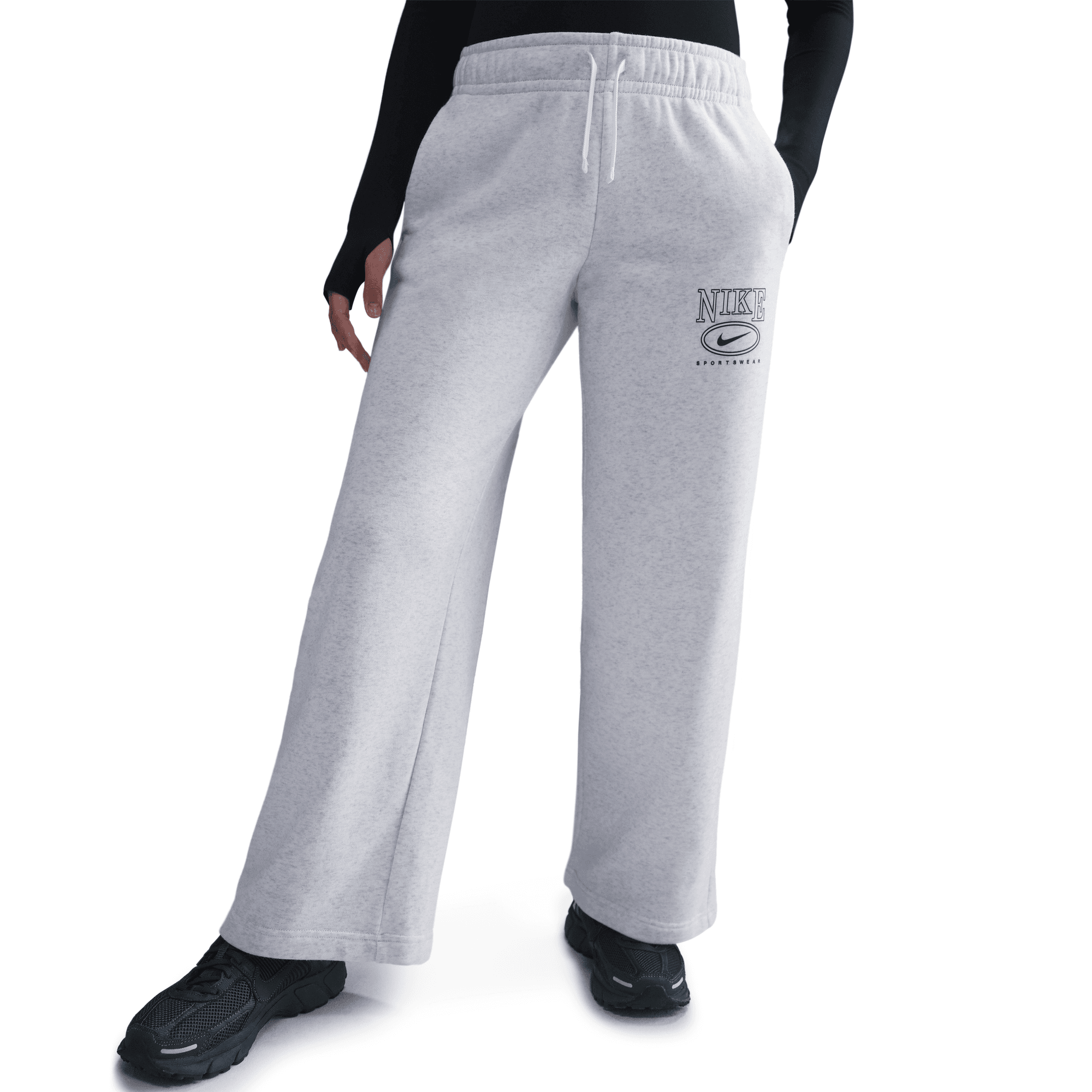 NIKE SPORTSWEAR CLUB FLEECE WOMEN'S MID-RISE WIDE-LEG GRAPHIC PANTS