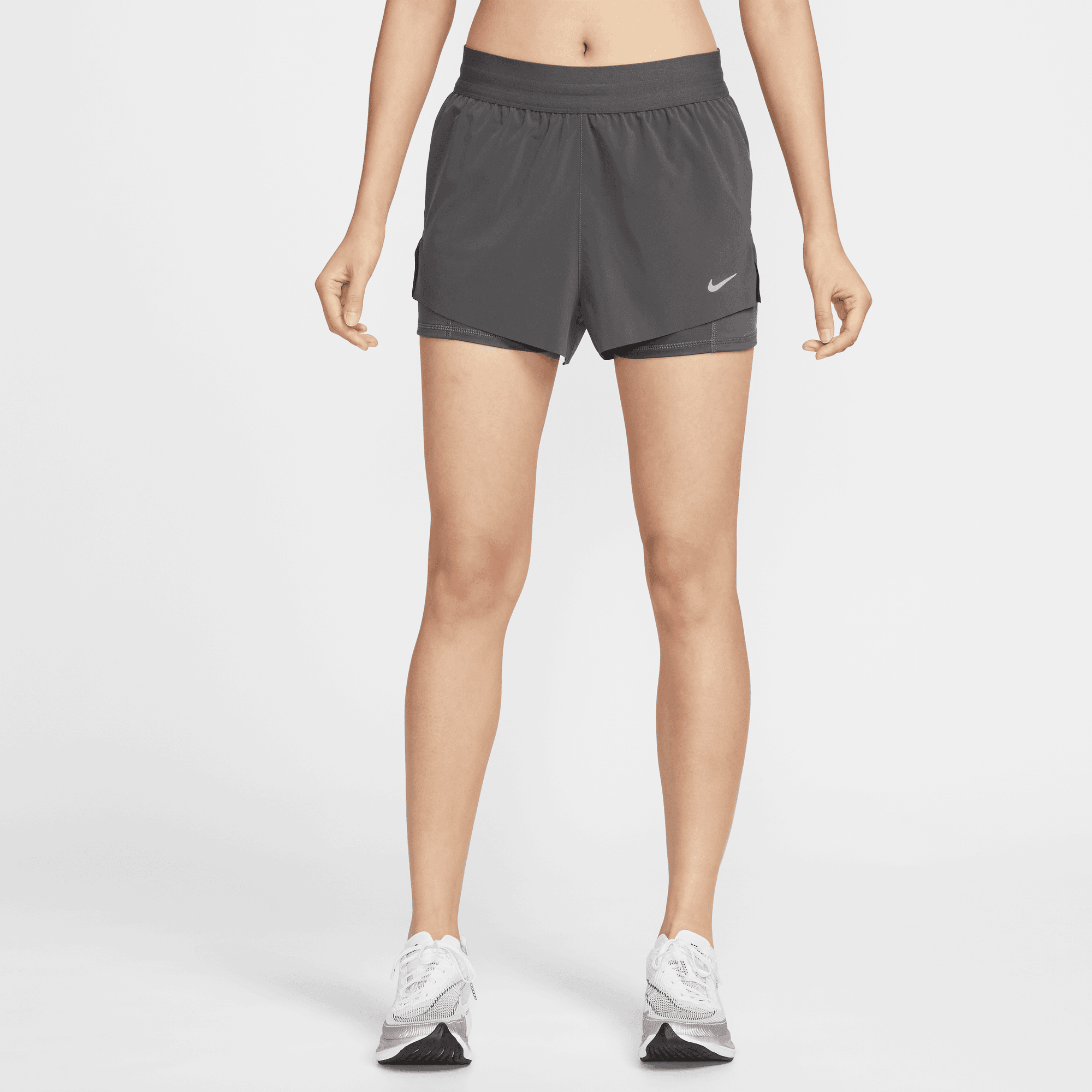 NIKE SWIFT WOMEN'S DRI-FIT MID-RISE 2-IN-1 RUNNING SHORTS