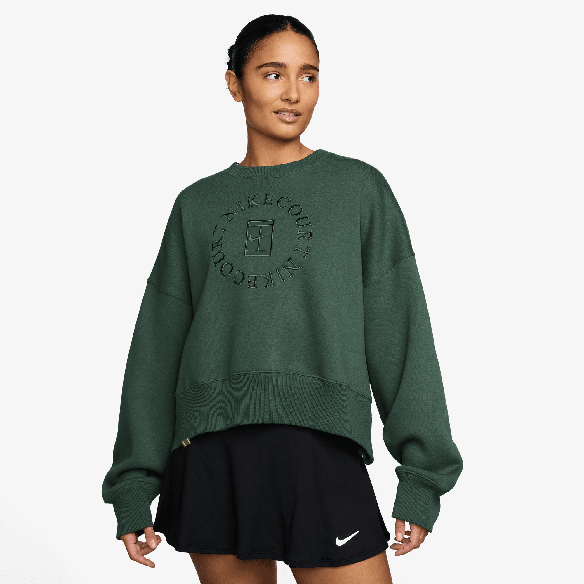 NIKECOURT HERITAGE PHOENIX FLEECE WOMEN'S OVER-OVERSIZED CREW-NECK SWEATSHIRT