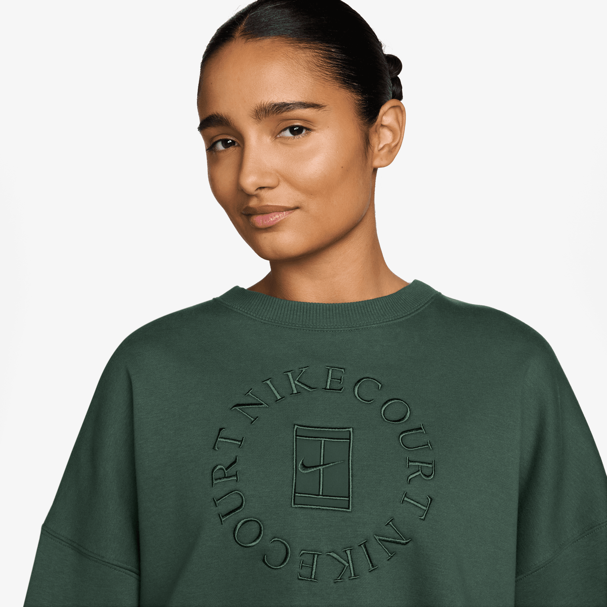 NIKECOURT HERITAGE PHOENIX FLEECE WOMEN'S OVER-OVERSIZED CREW-NECK SWEATSHIRT