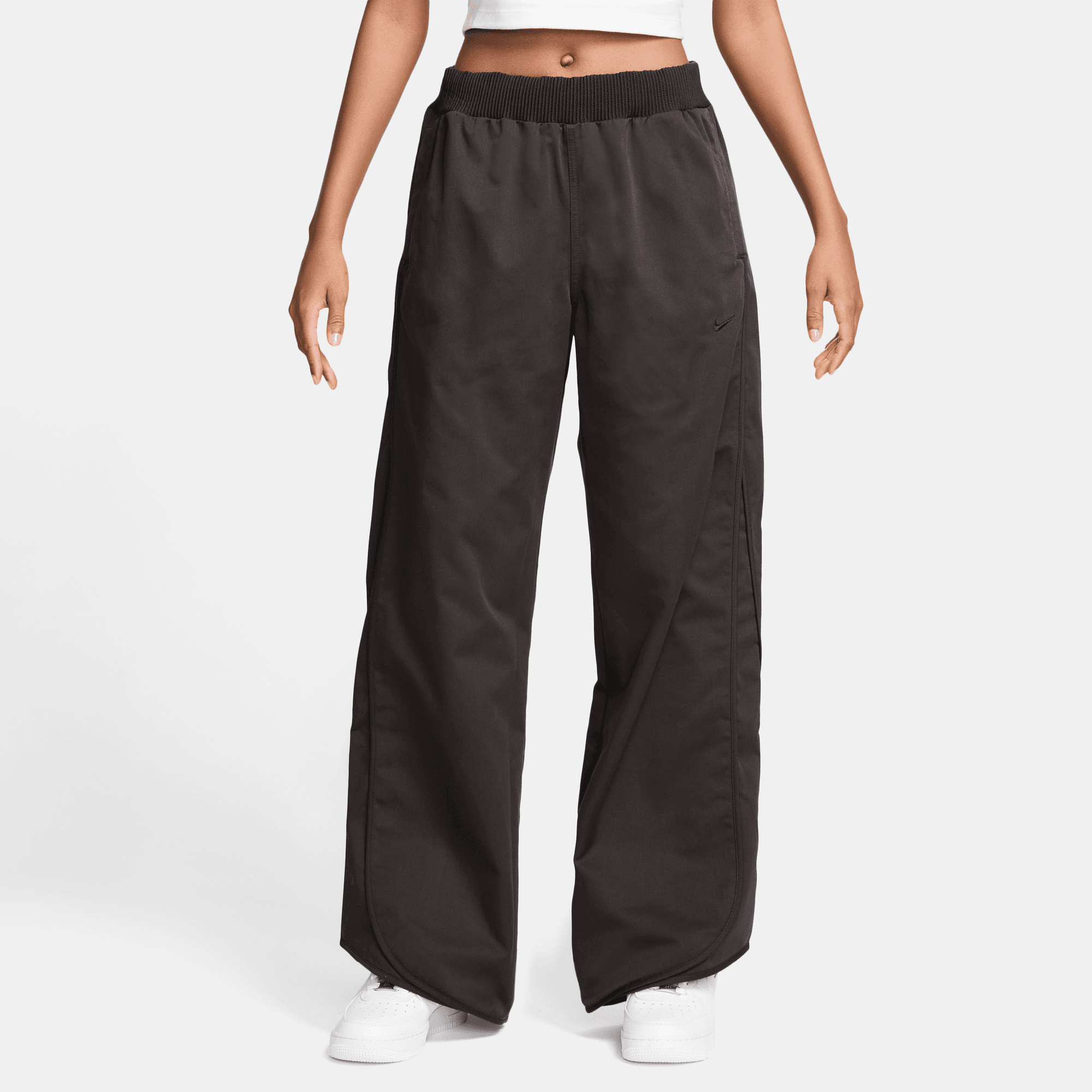 NIKE SPORTSWEAR COLLECTION WOMEN'S MID-RISE TWILL TRACK PANTS
