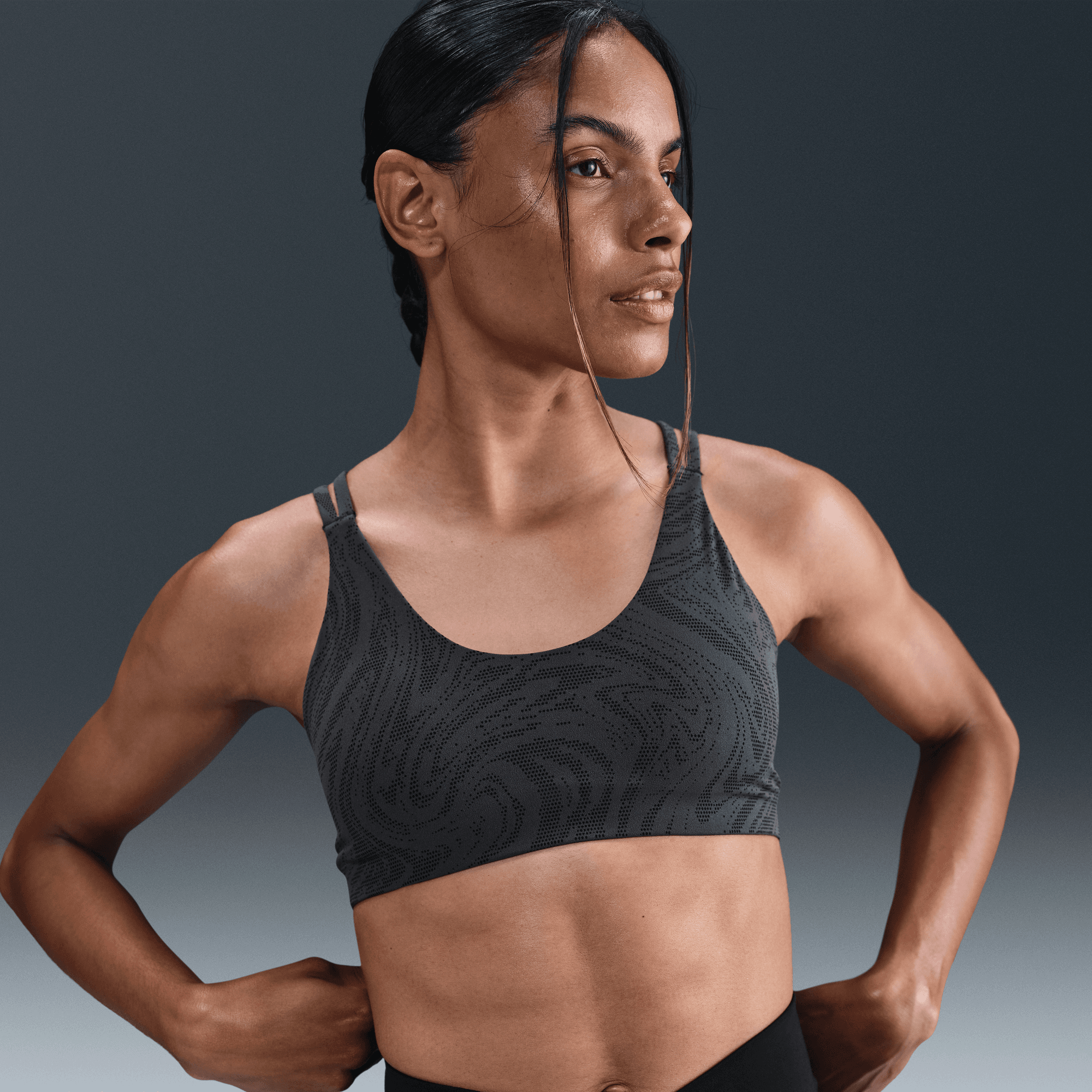 NIKE ZENVY WOMEN'S LIGHT-SUPPORT PADDED PRINTED SPORTS BRA