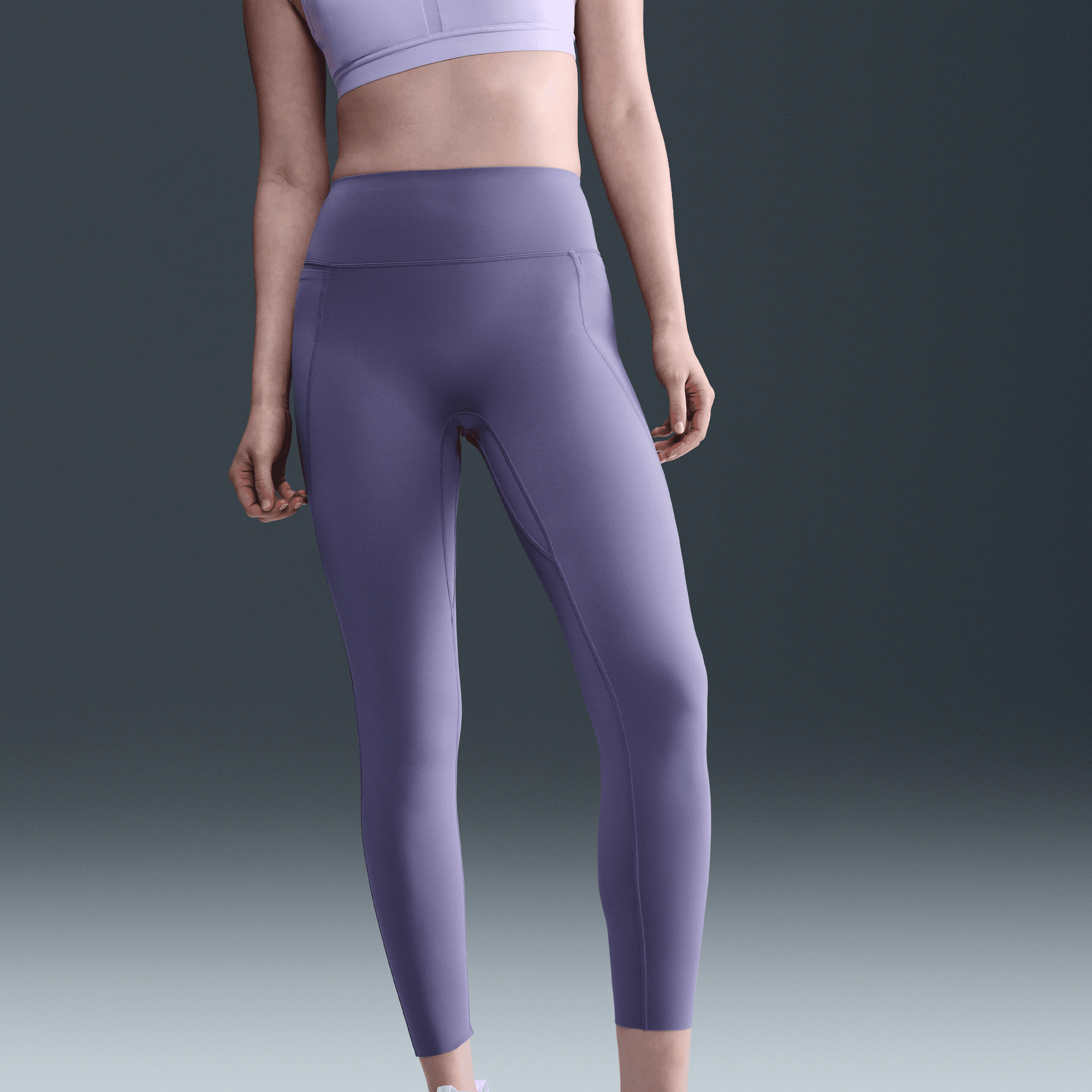 NIKE UNIVERSA WOMEN'S MEDIUM-SUPPORT HIGH-WAISTED FULL-LENGTH LEGGINGS WITH POCKETS