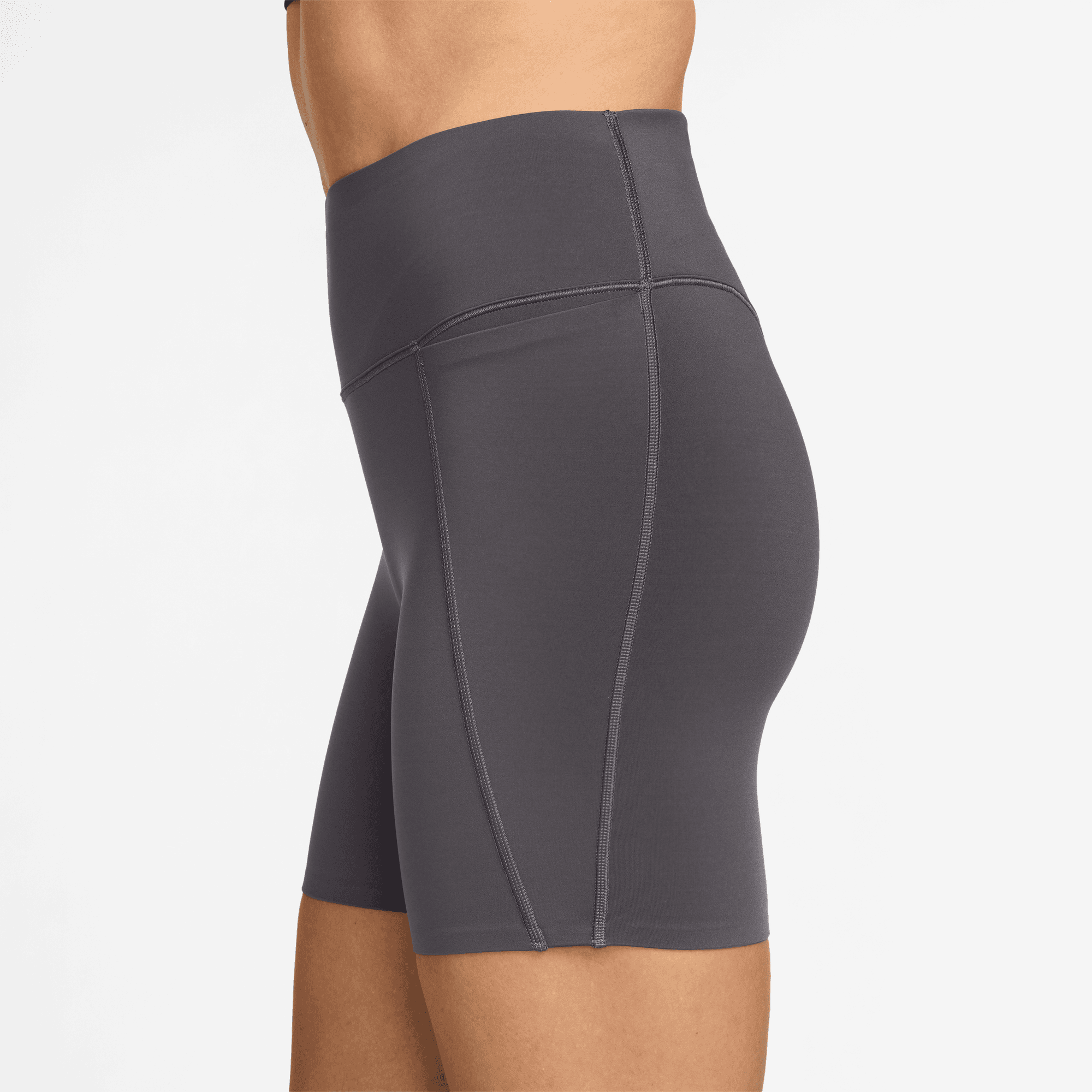 NIKE UNIVERSA WOMEN'S HIGH-WAISTED 5" BIKER SHORTS WITH NO FRONT SEAM