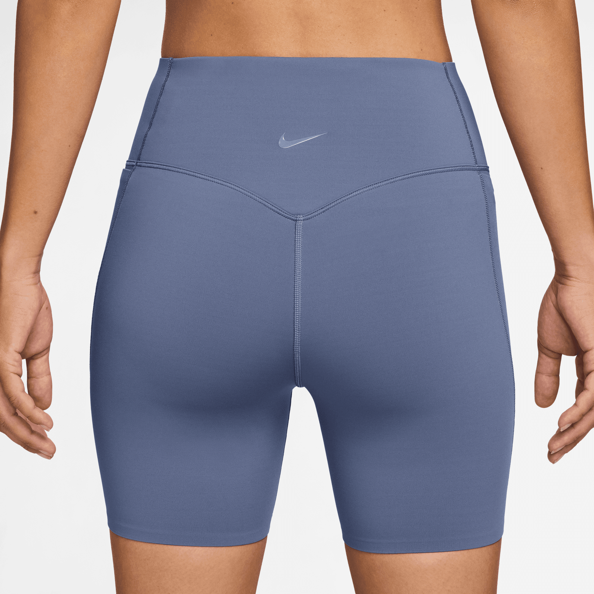 NIKE UNIVERSA WOMEN'S HIGH-WAISTED 5" BIKER SHORTS WITH NO FRONT SEAM