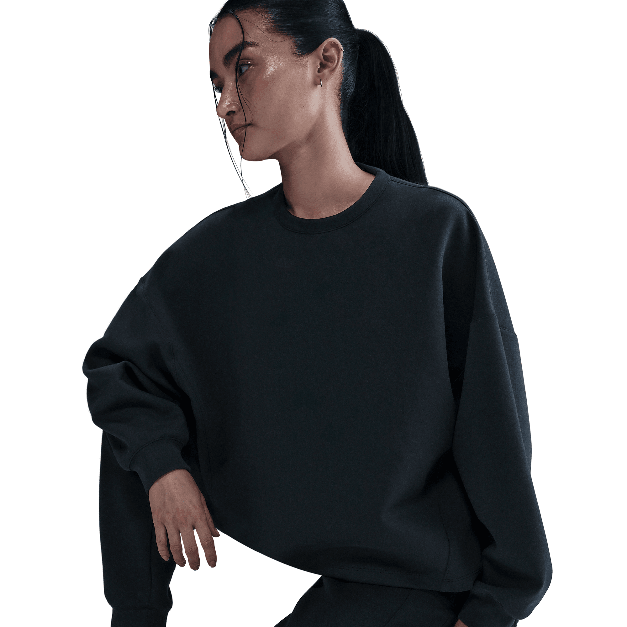 NIKE 24.7 IMPOSSIBLYSOFT WOMEN'S DRI-FIT OVERSIZED CREW-NECK TOP