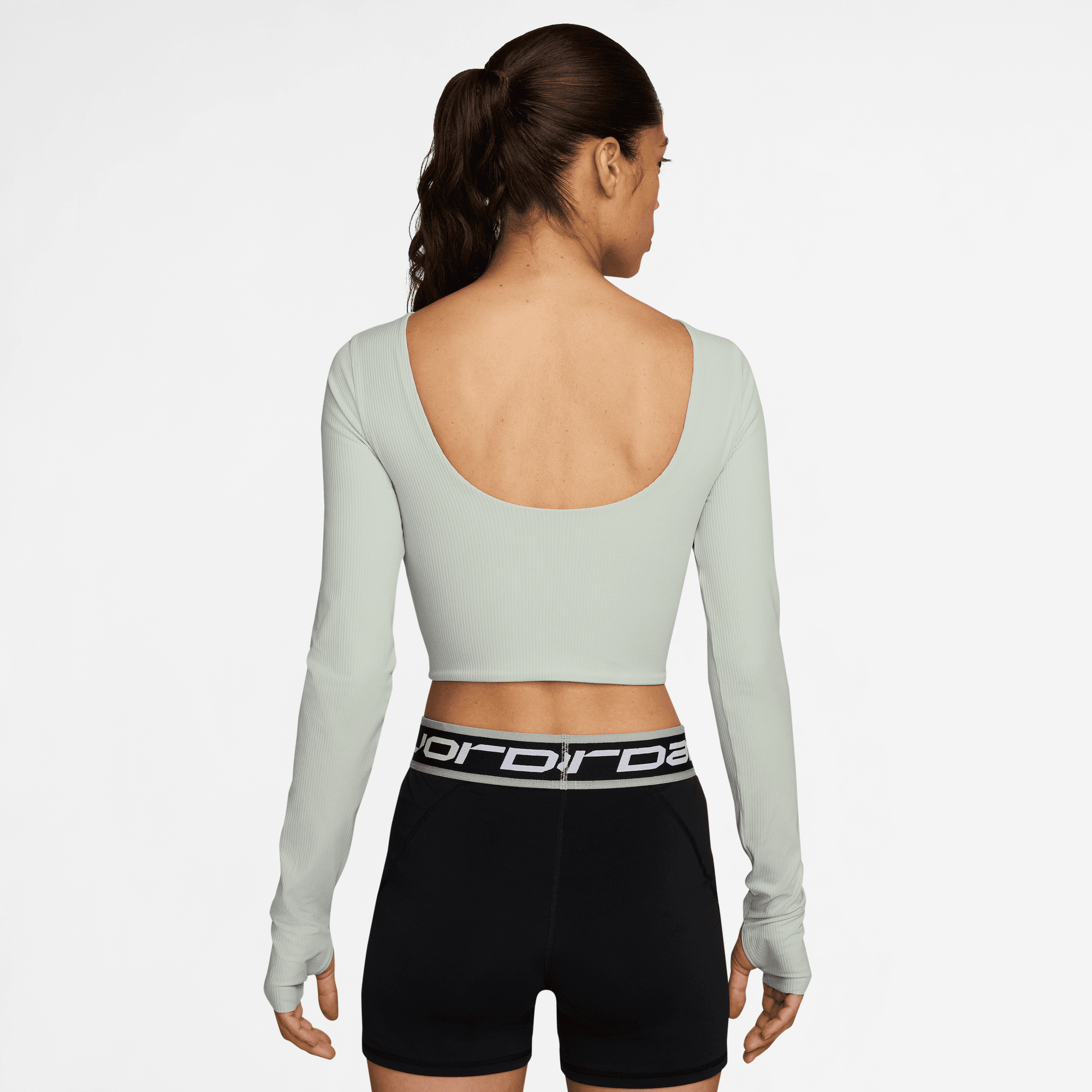 JORDAN WOMEN'S SPORTS DRI-FIT RIB LONG SLEEVE TOP NOVELTY