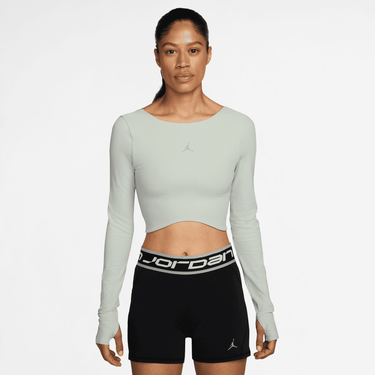 JORDAN WOMEN'S SPORTS DRI-FIT RIB LONG SLEEVE TOP NOVELTY