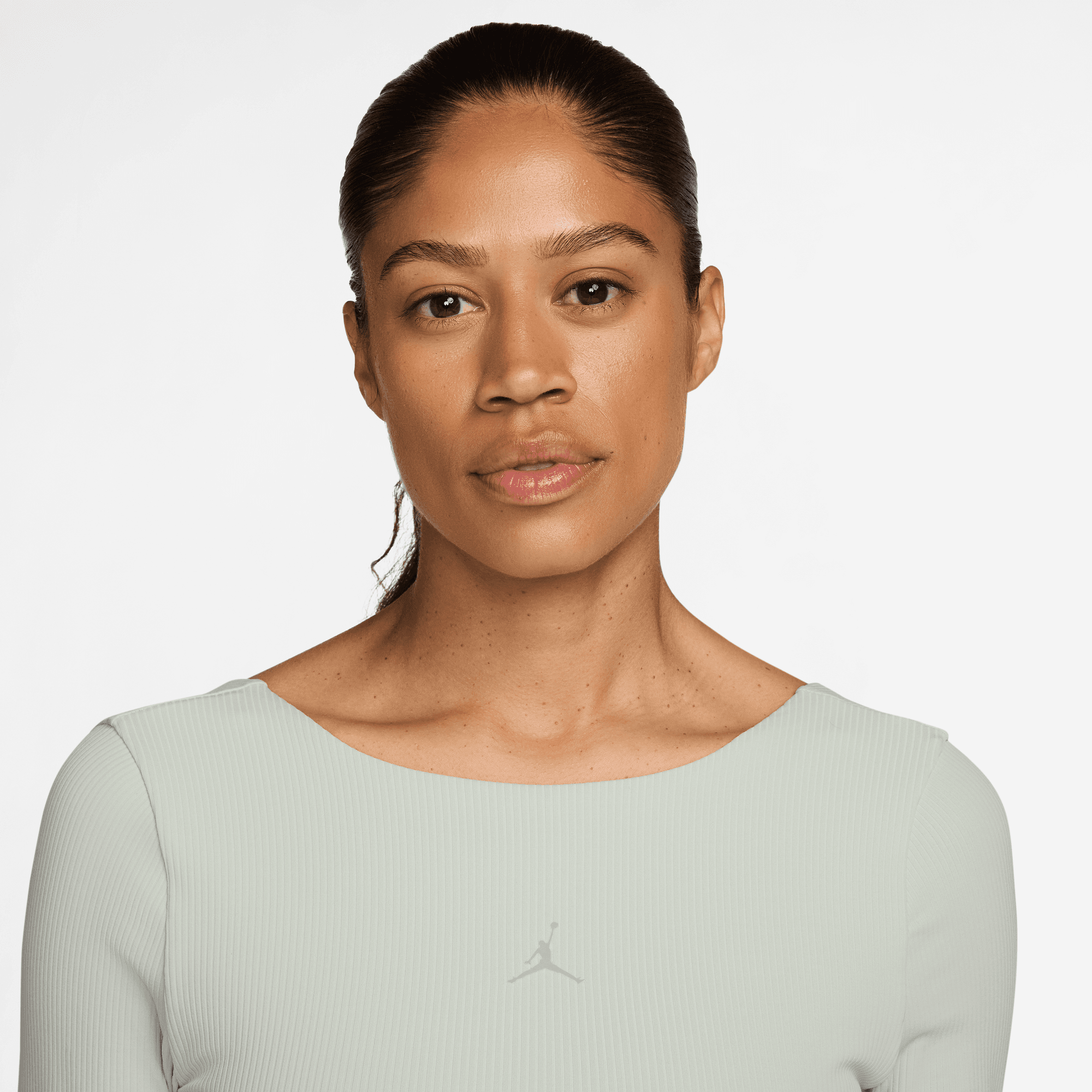 JORDAN WOMEN'S SPORTS DRI-FIT RIB LONG SLEEVE TOP NOVELTY
