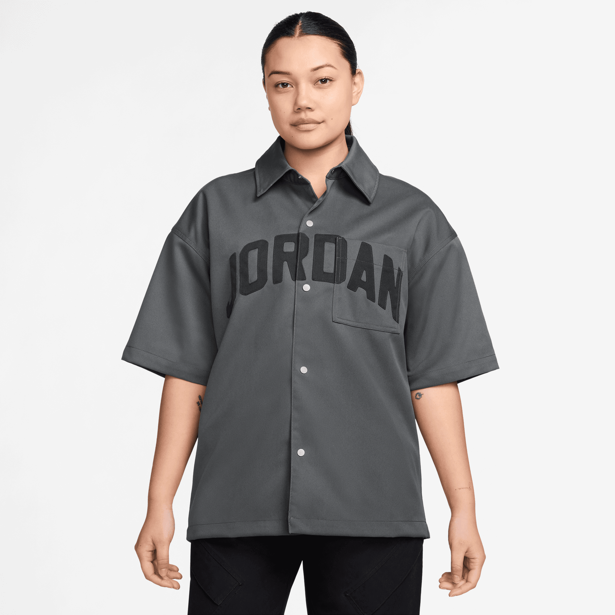 JORDAN FLIGHT WOMEN'S WOVEN SHORT-SLEEVE TOP