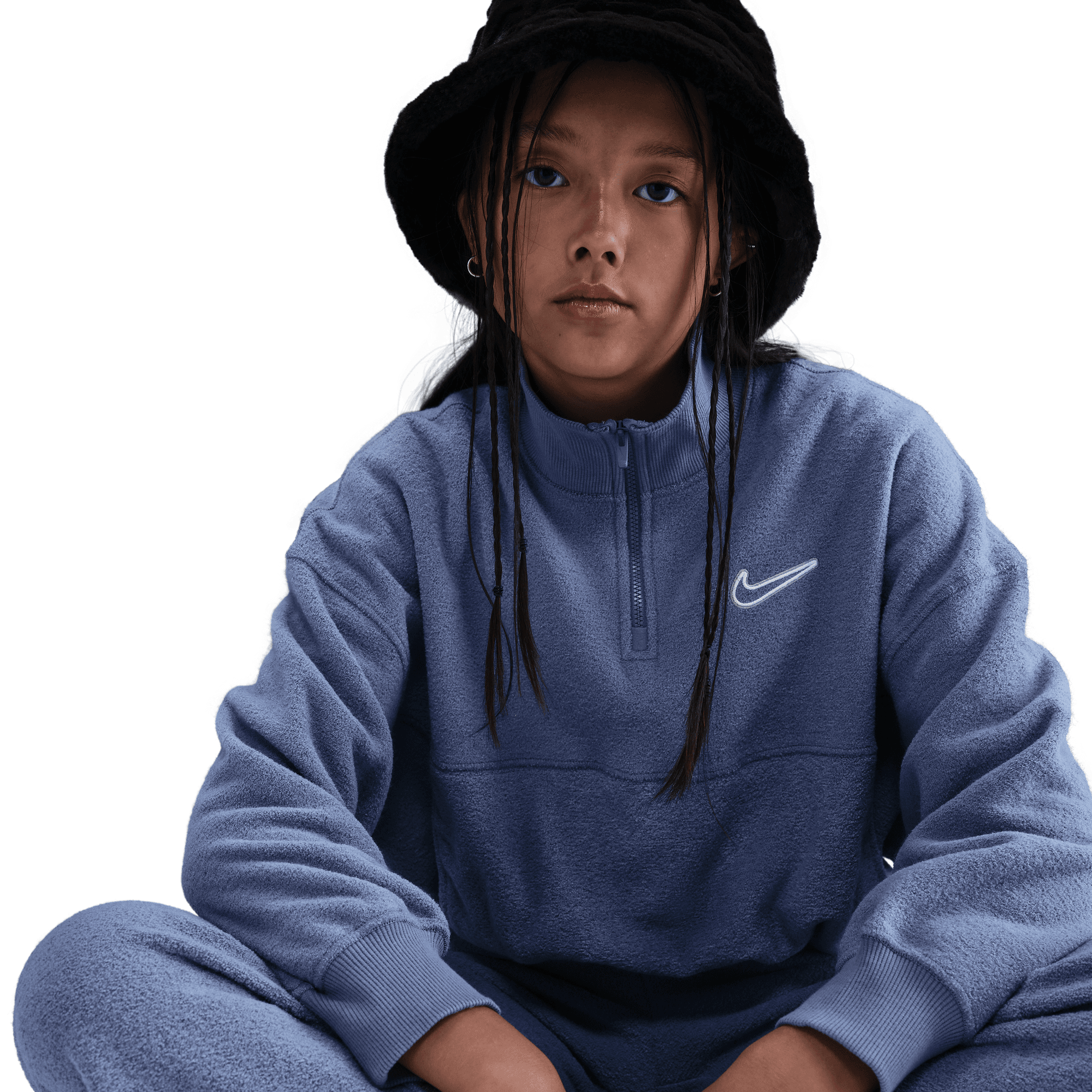 NIKE LFS BIG KIDS' (GIRLS') LONG-SLEEVE FLEECE TOP