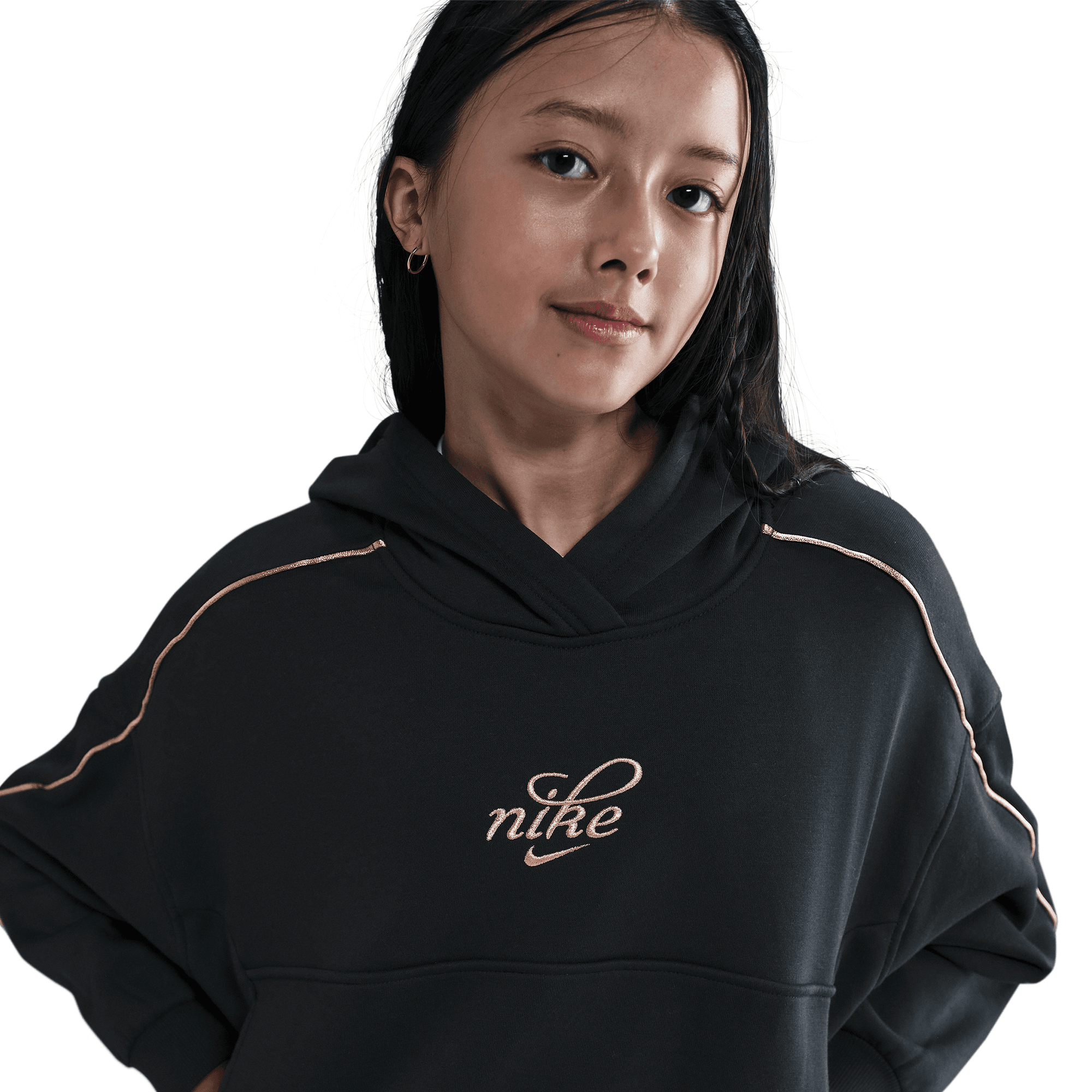 NIKE LFS CLUB FLEECE BIG KIDS' (GIRLS') BOXY HOODIE