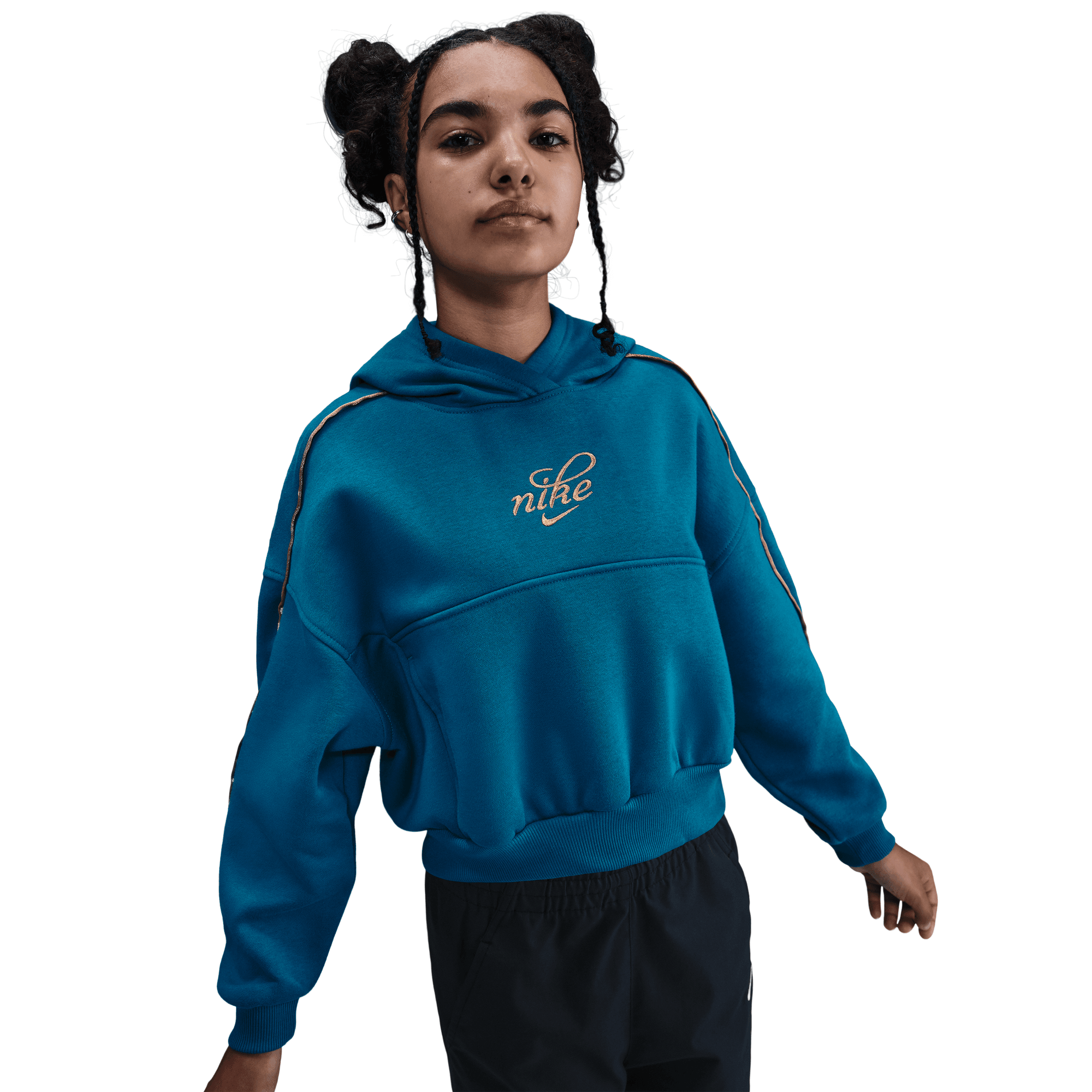 NIKE LFS CLUB FLEECE BIG KIDS' (GIRLS') BOXY HOODIE
