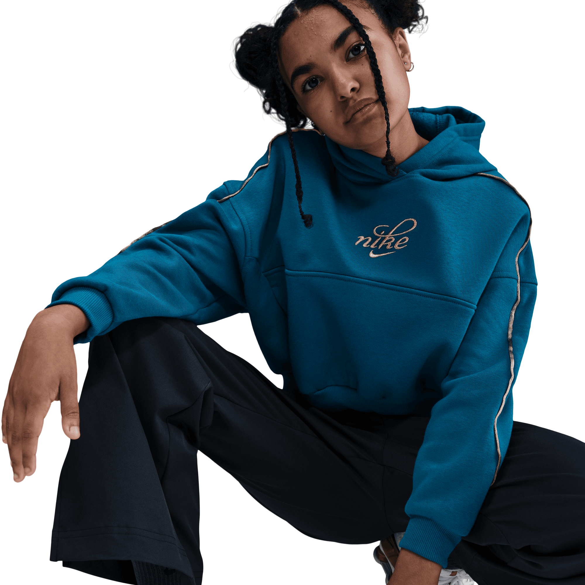 NIKE LFS CLUB FLEECE BIG KIDS' (GIRLS') BOXY HOODIE