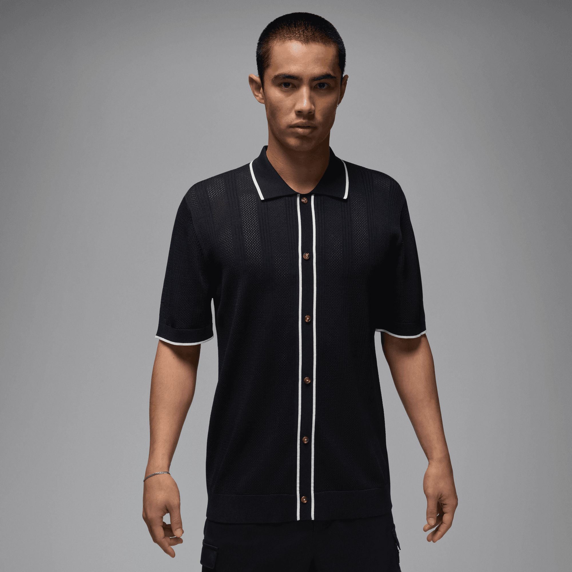 JORDAN SPORT MEN’S KNIT BUTTON-DOWN GOLF TOP