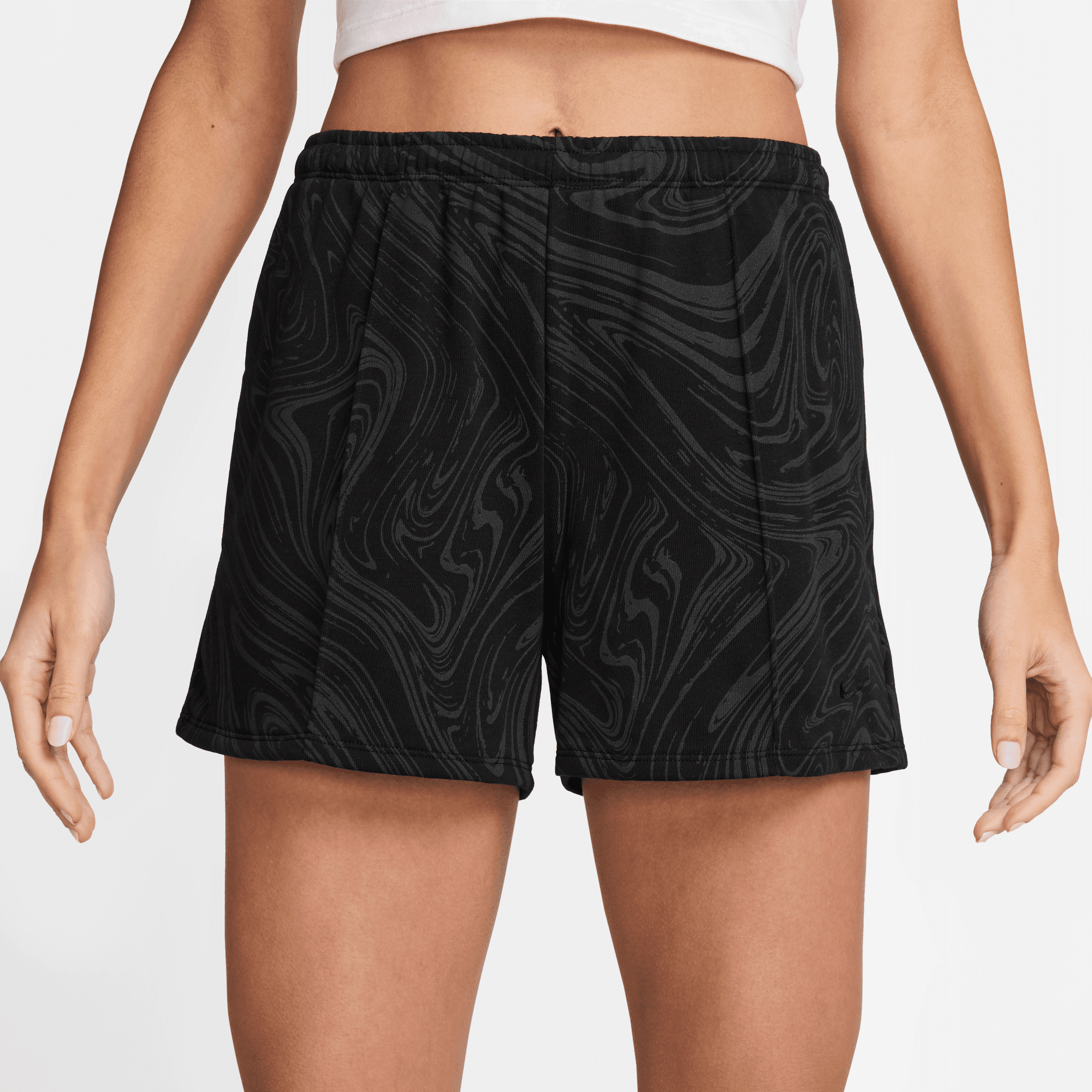 NIKE SPORTSWEAR CHILL TERRY WOMEN'S MID-RISE FRENCH PRINTED SHORTS